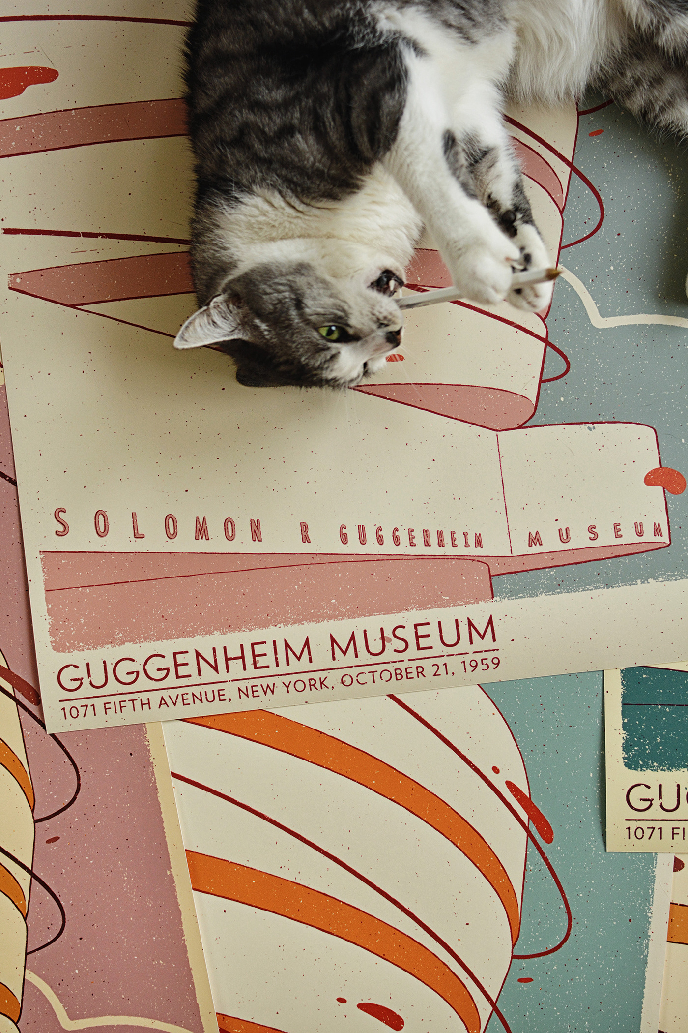 Frank Lloyd Wright guggenheim guggenheim museum modern architecture New York poster screenprint silkscreen Taliesin