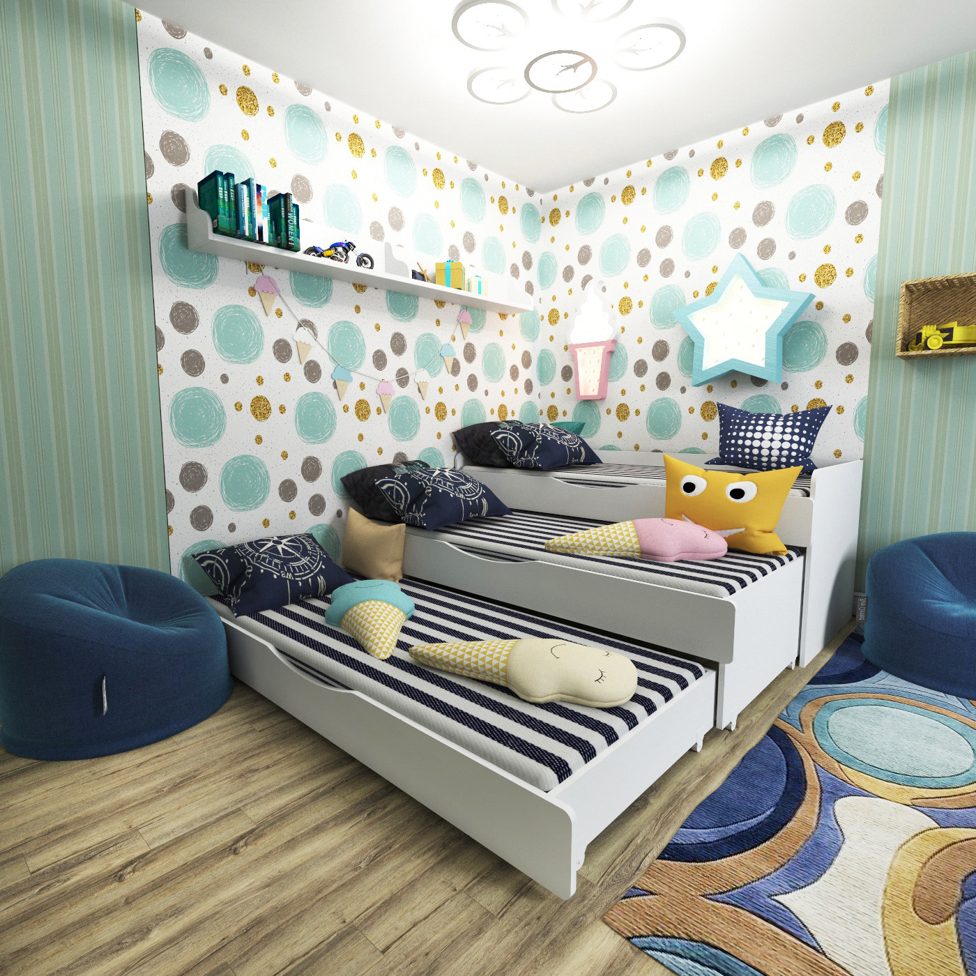 3ds max design Interior моделирование визуализация детские кровати детская комната дизайн кроваток интерьер детской моделирование кроваток