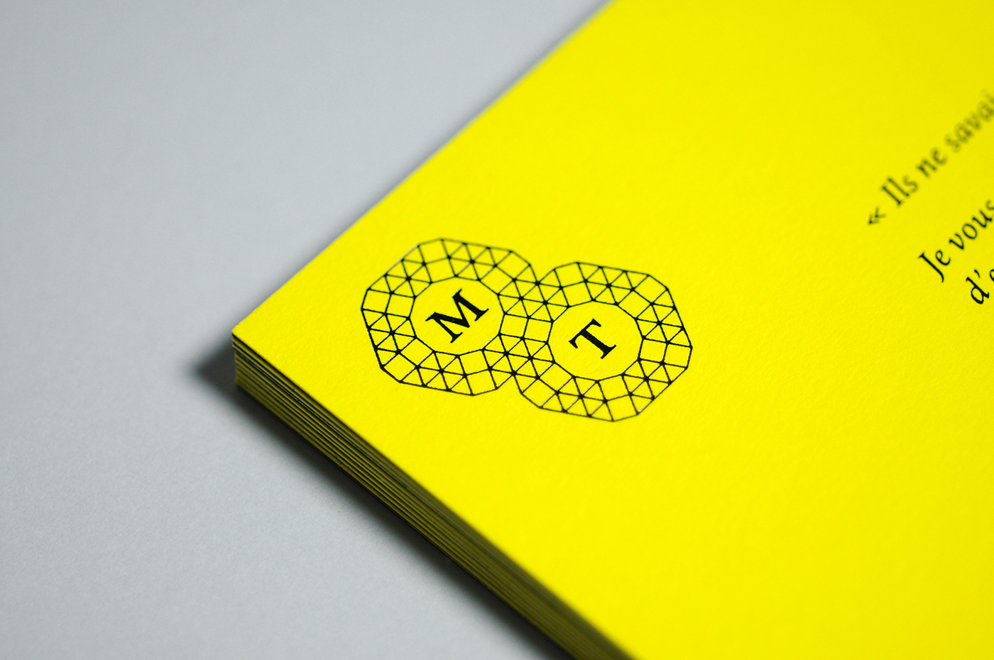 Foil Blocking yellow hot stamping duplex visual identity