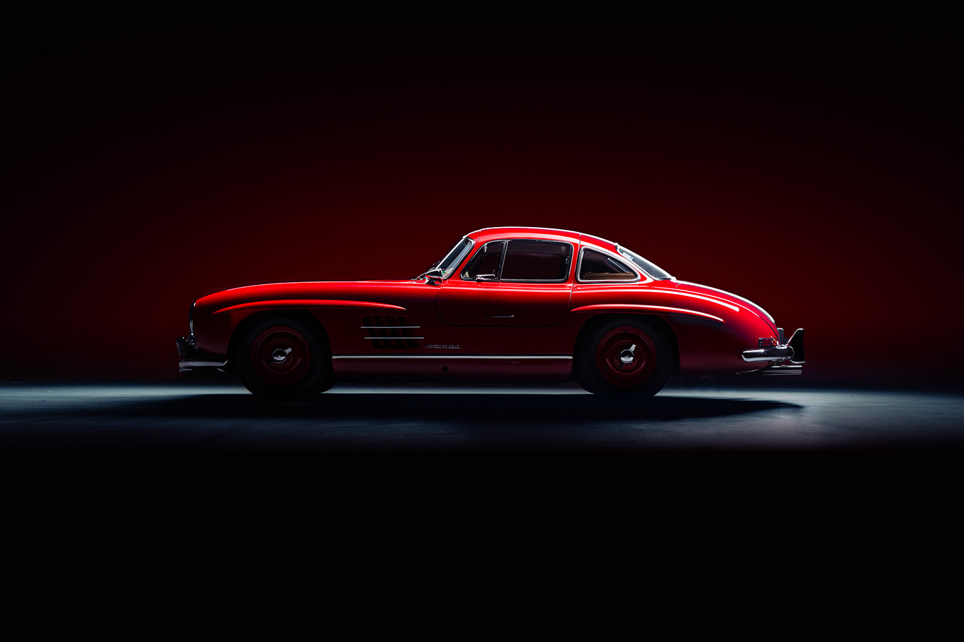 automotive   Automotive Photography car car photography commercial mercedes-benz Moody red Retro supercar