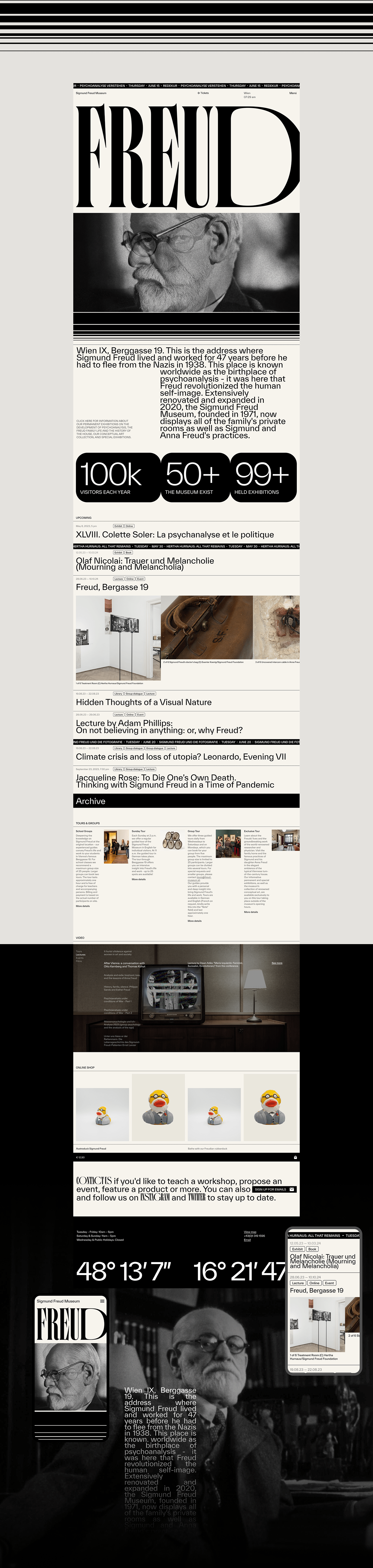 Brutalism Poster Design minimal UI/UX psychology museum Website brand identity UI