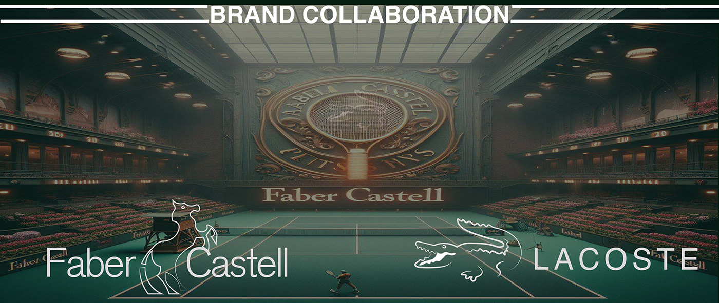 lacoste faber-castell Collaboration ILLUSTRATION  design adobe illustrator Graphic Designer brand identity Brand Design Social media post