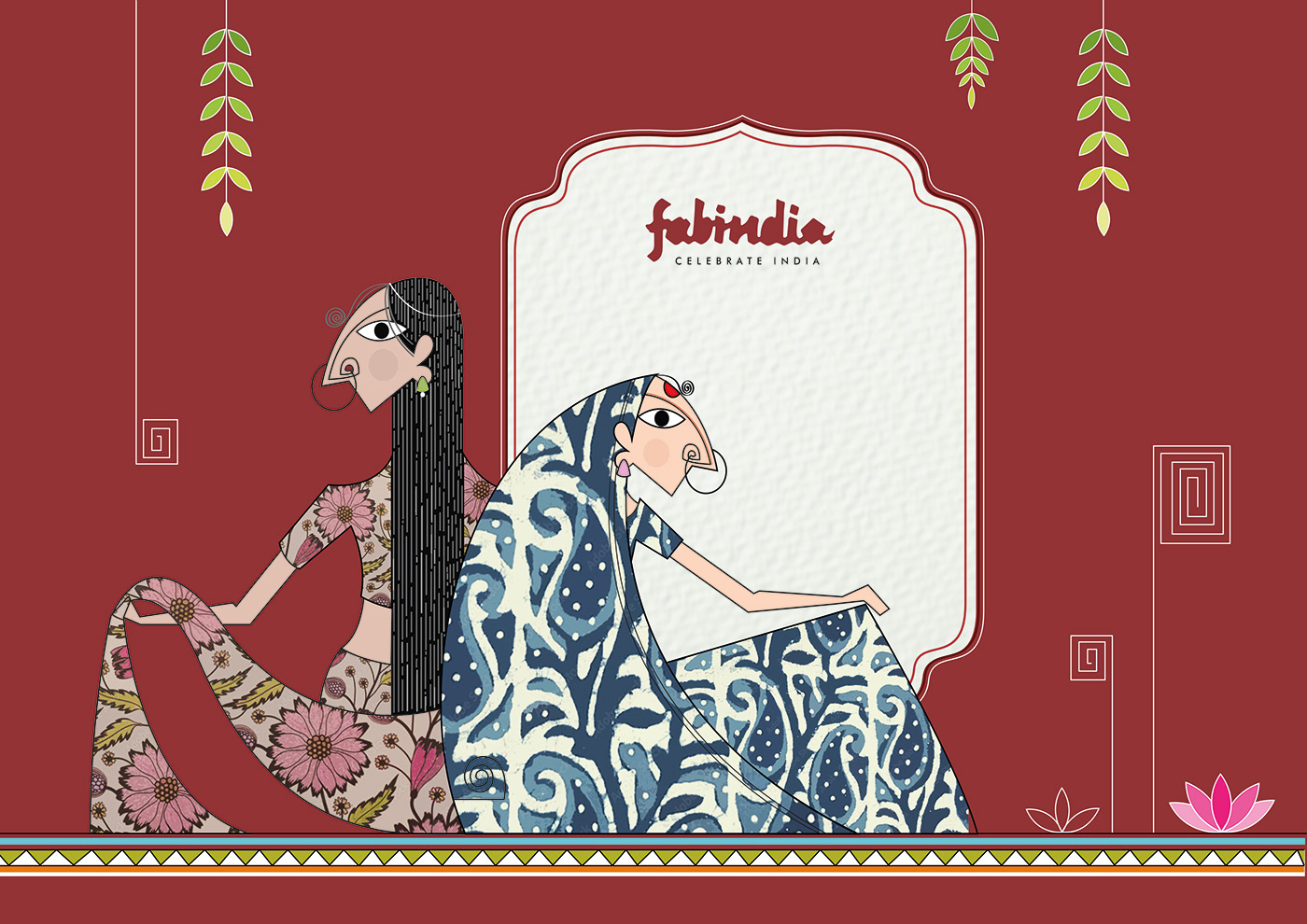 product campaign FABINDIA fabric TRADITIONAL ART folk Authentic Promotion ILLUSTRATION  advertisment