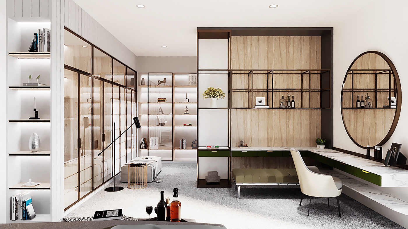 interior design  modern luxury apartment design bedroom walk in closet