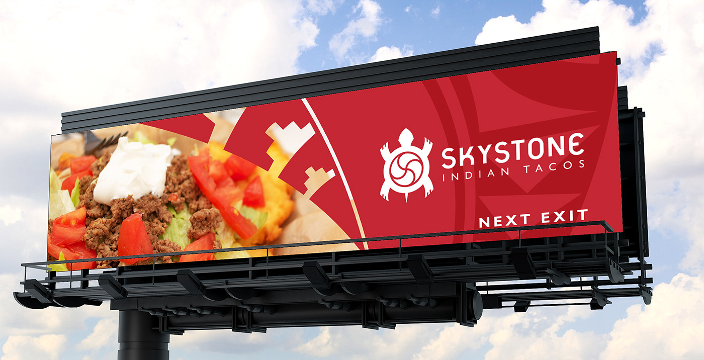 restaurant indian tacos Food  to-go container billboard menu app gazette ad flyer
