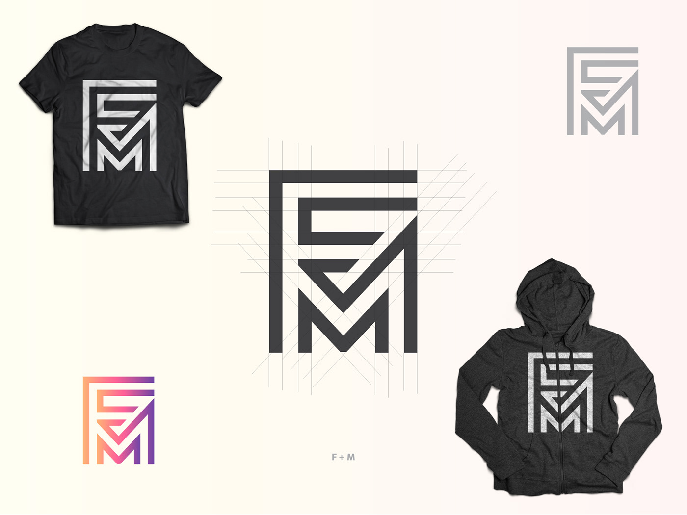 brand identity Corporate Identity FM graphic design  Logo Design T-Shirt Design