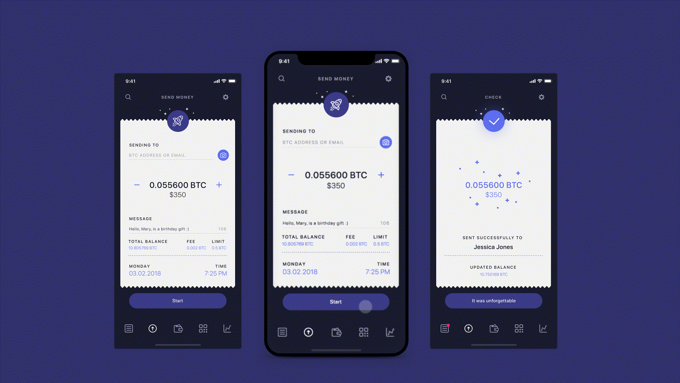 WALLET ios app crypto bitcoin UI ux cryptocurrency ethereum ripple