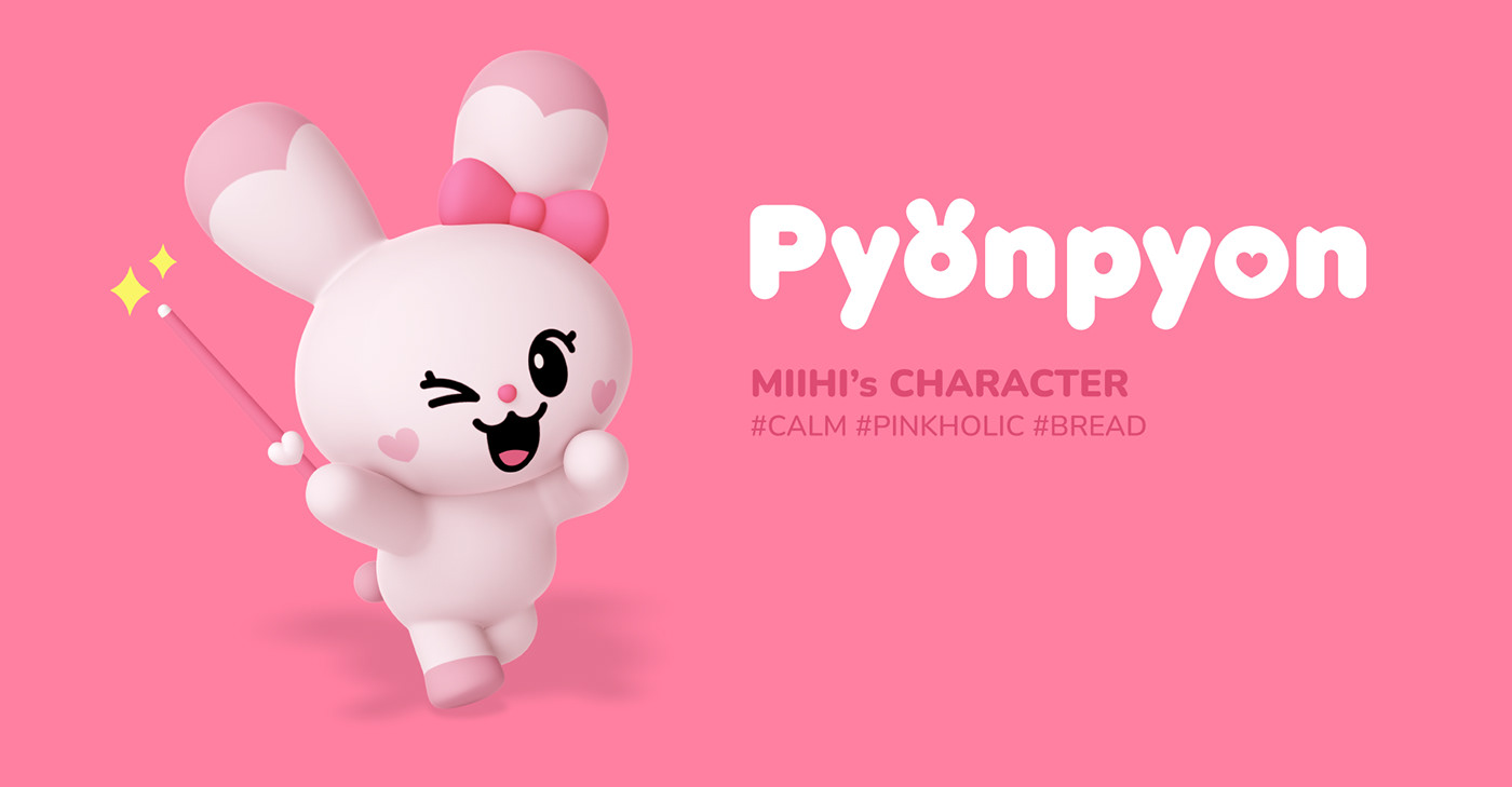 3D animals Character Character design  girls Grabit Idol ILLUSTRATION  JYP motion graphics 