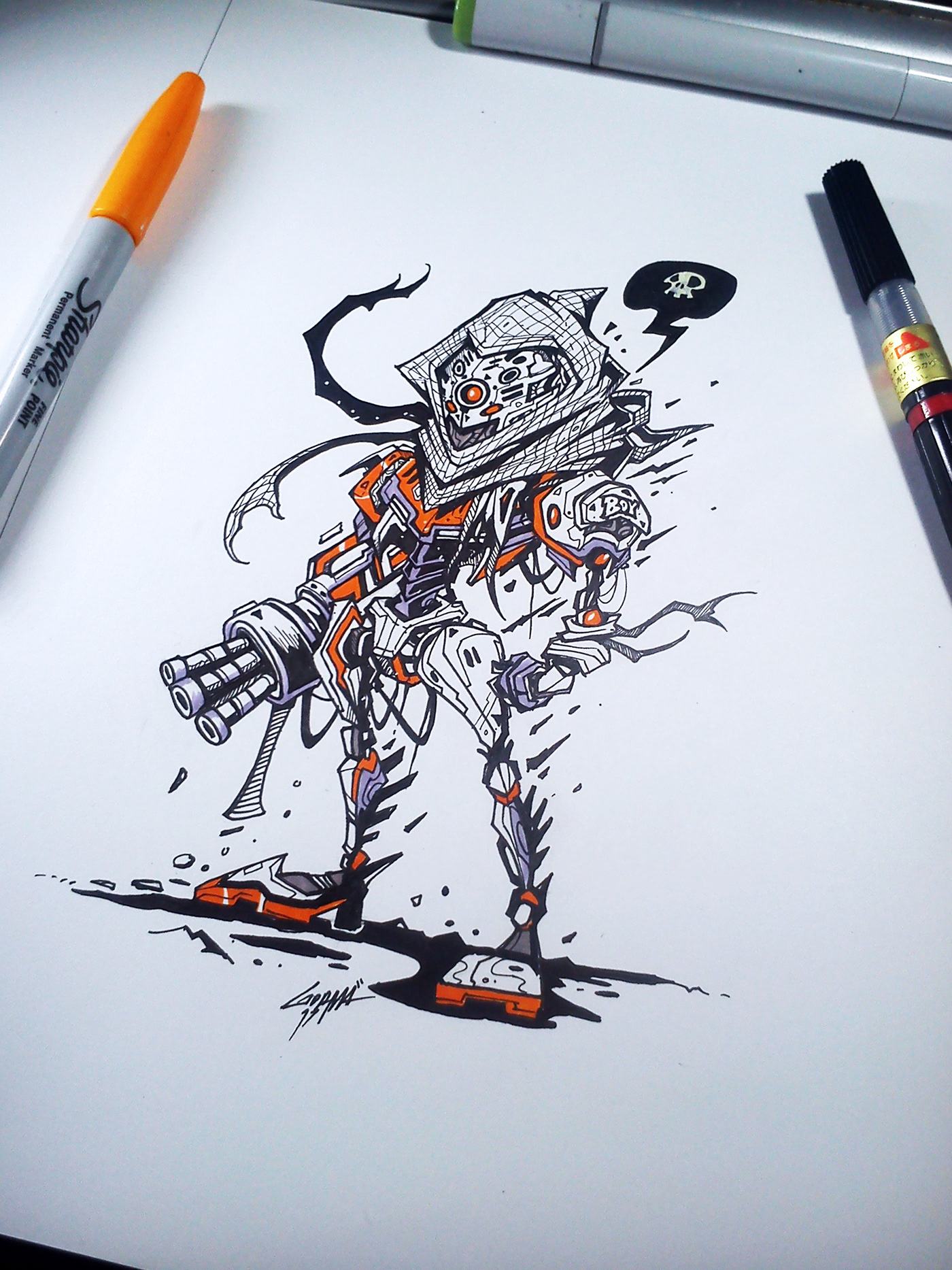 robot sketch mecha Drawing  Cyberpunk Character Character design 