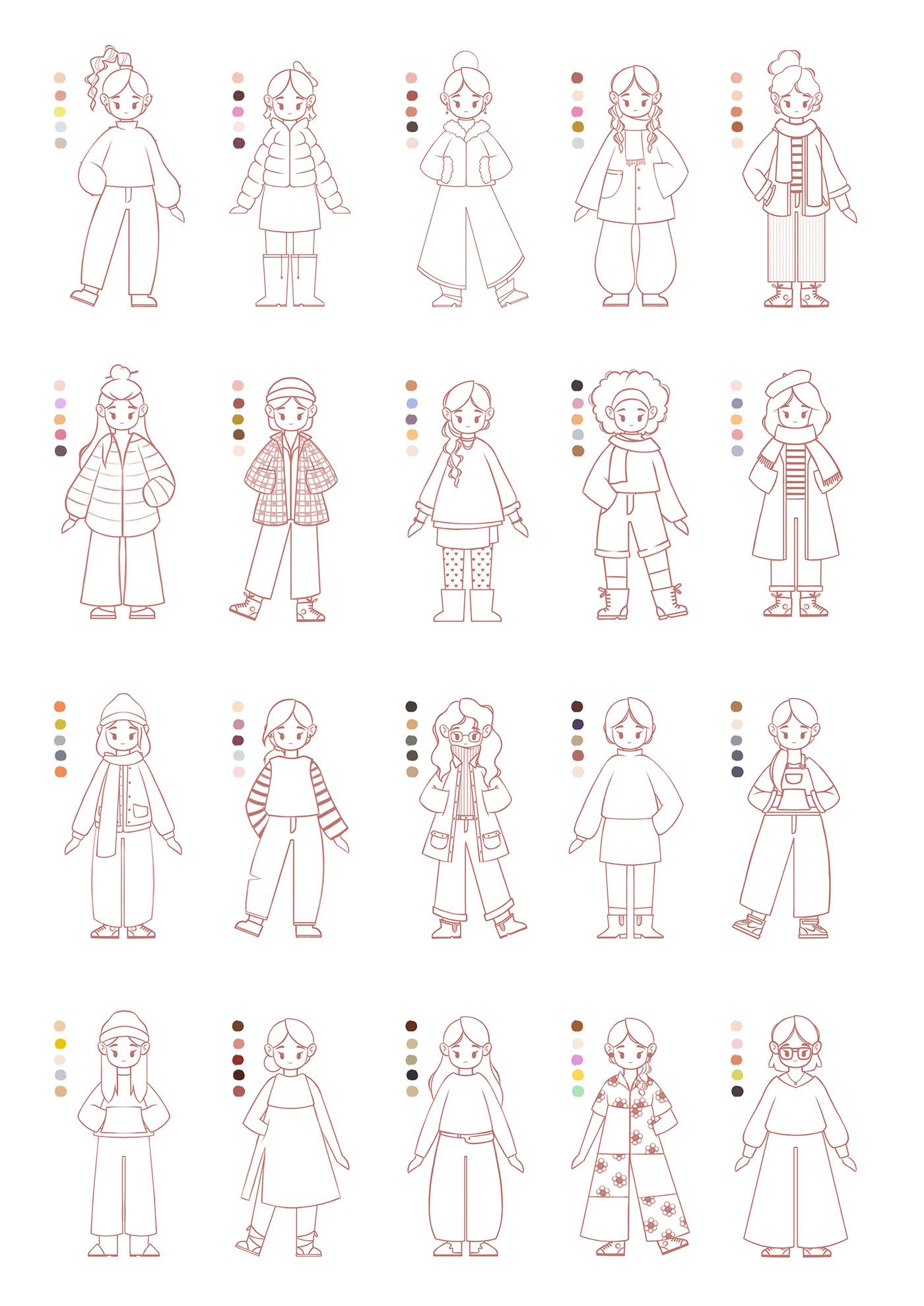 Fashion  OOTD Style kidlit coloring Digital Art  coloring book Pinterest girls Character design 