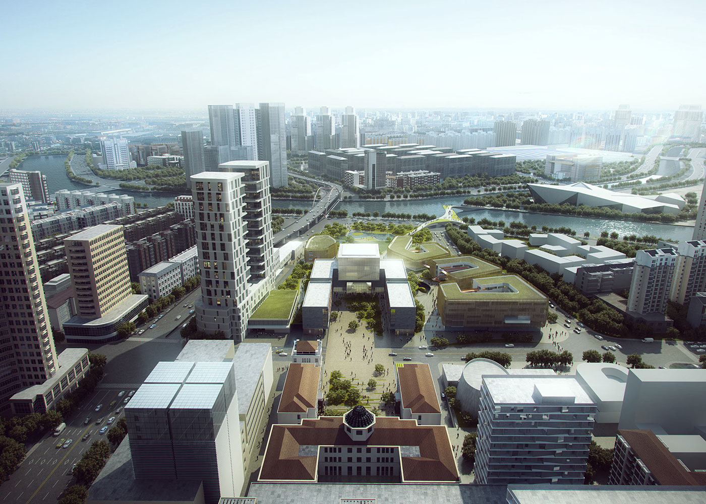 Education Fine Arts  tianjin china campus expansion design competition Ennead Ennead Architects Master Plan