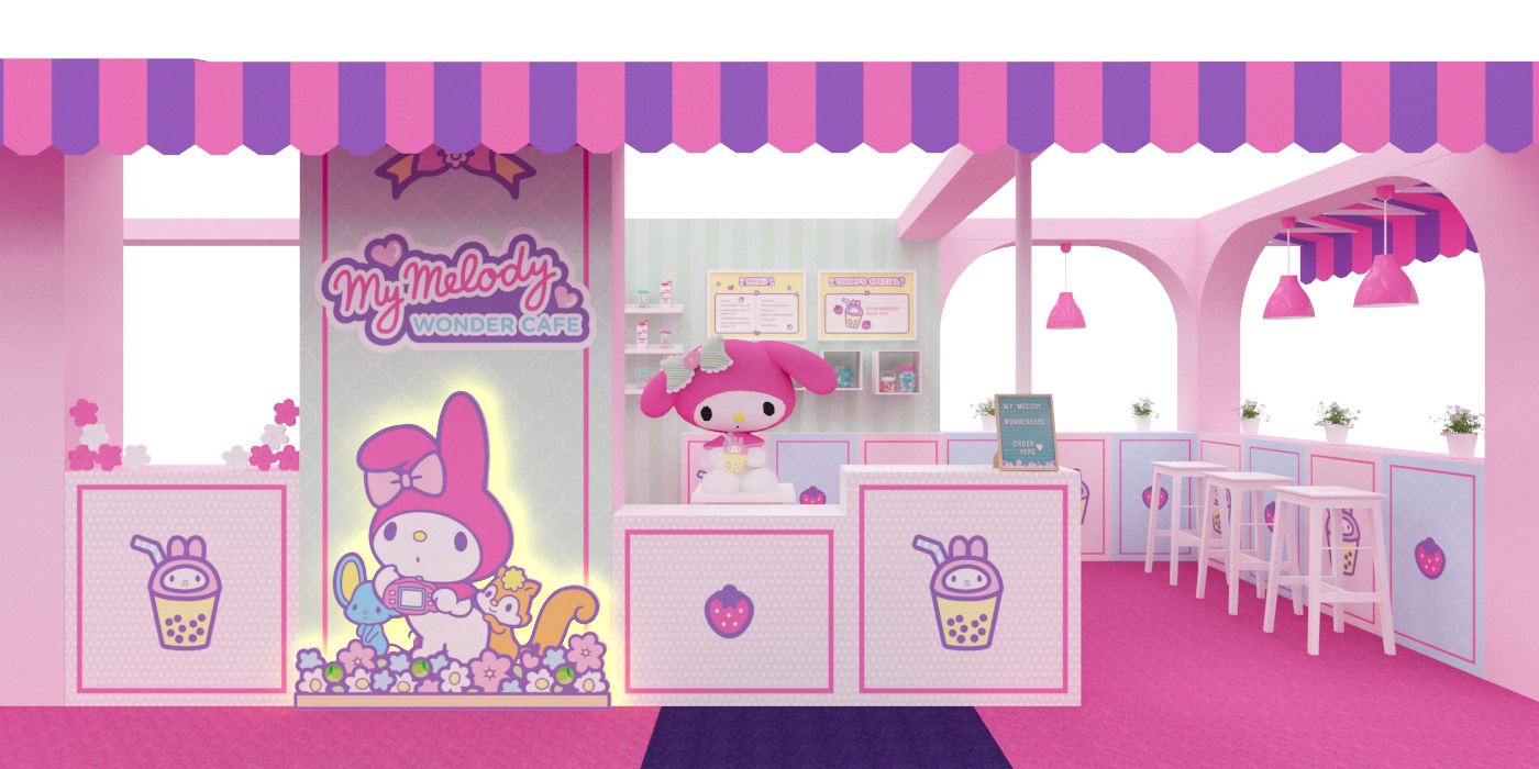 cafe cutecafe mymelody pink Sanrio wondercafe wonderland