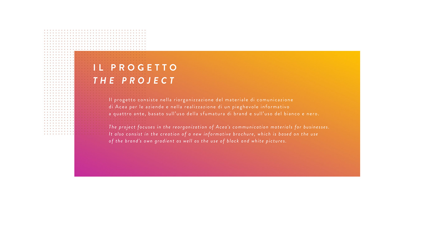 acea energia brochure flyer gradient energy pink orange shade infographic