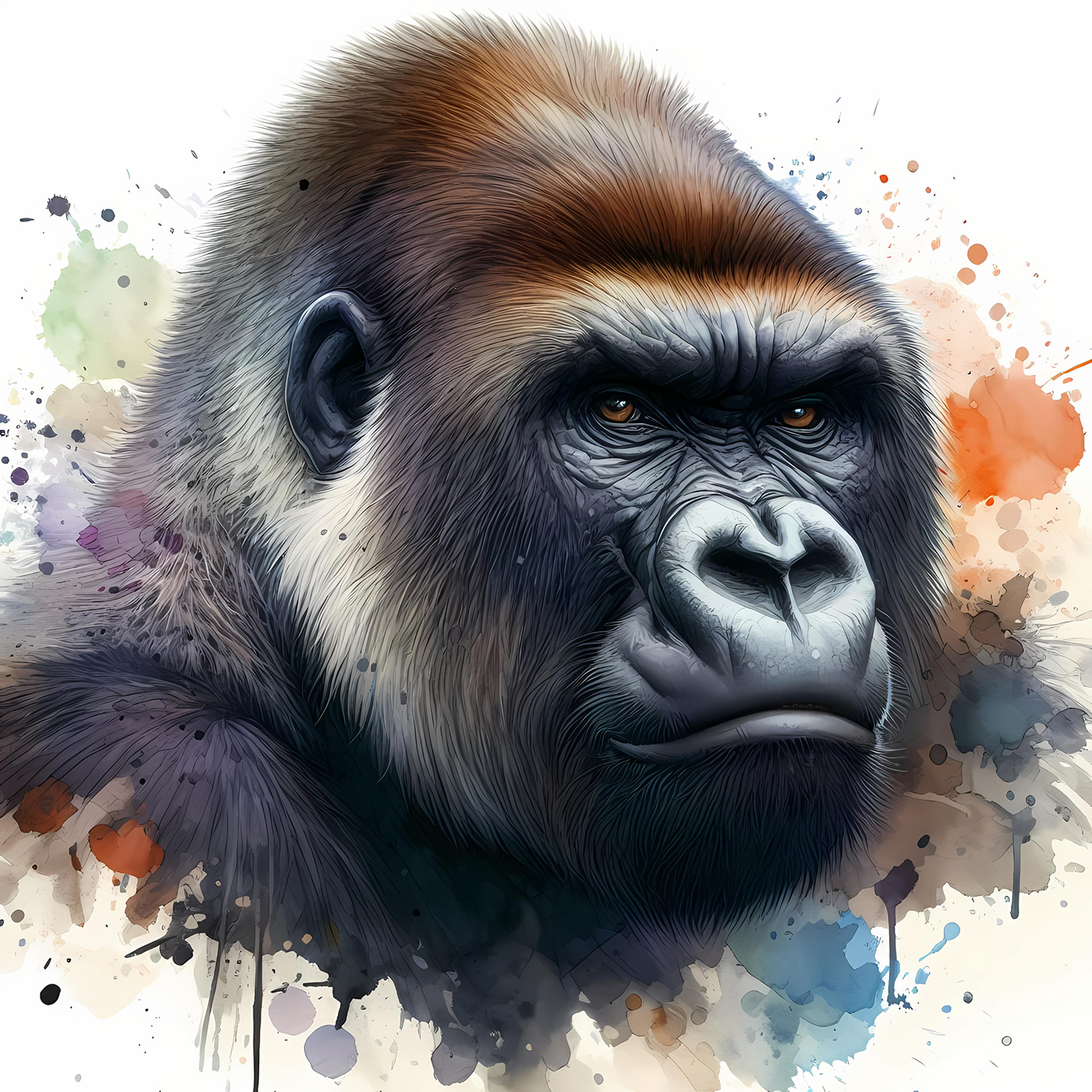 gorilla Digital Art  ILLUSTRATION  artwork digital illustration ape