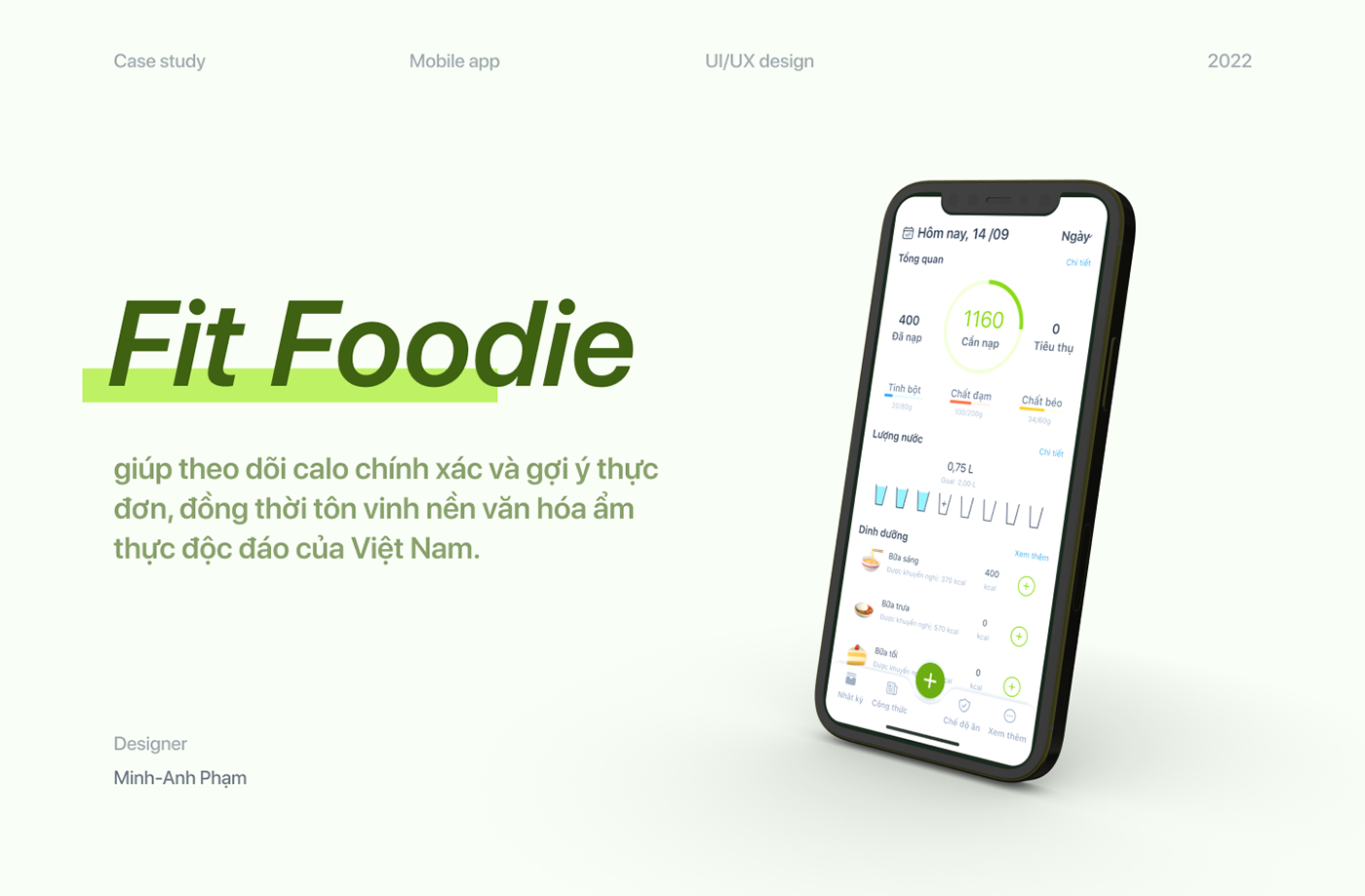 calories Case Study Figma Mobile app nutrition product design  ui design UI/UX user interface vietnamese