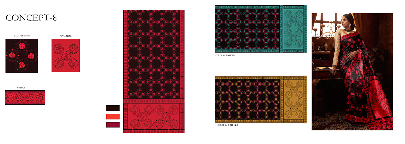 earthy colors indian Indian Saree kamasutra pattern print design  Sarees textile design  women womenswear