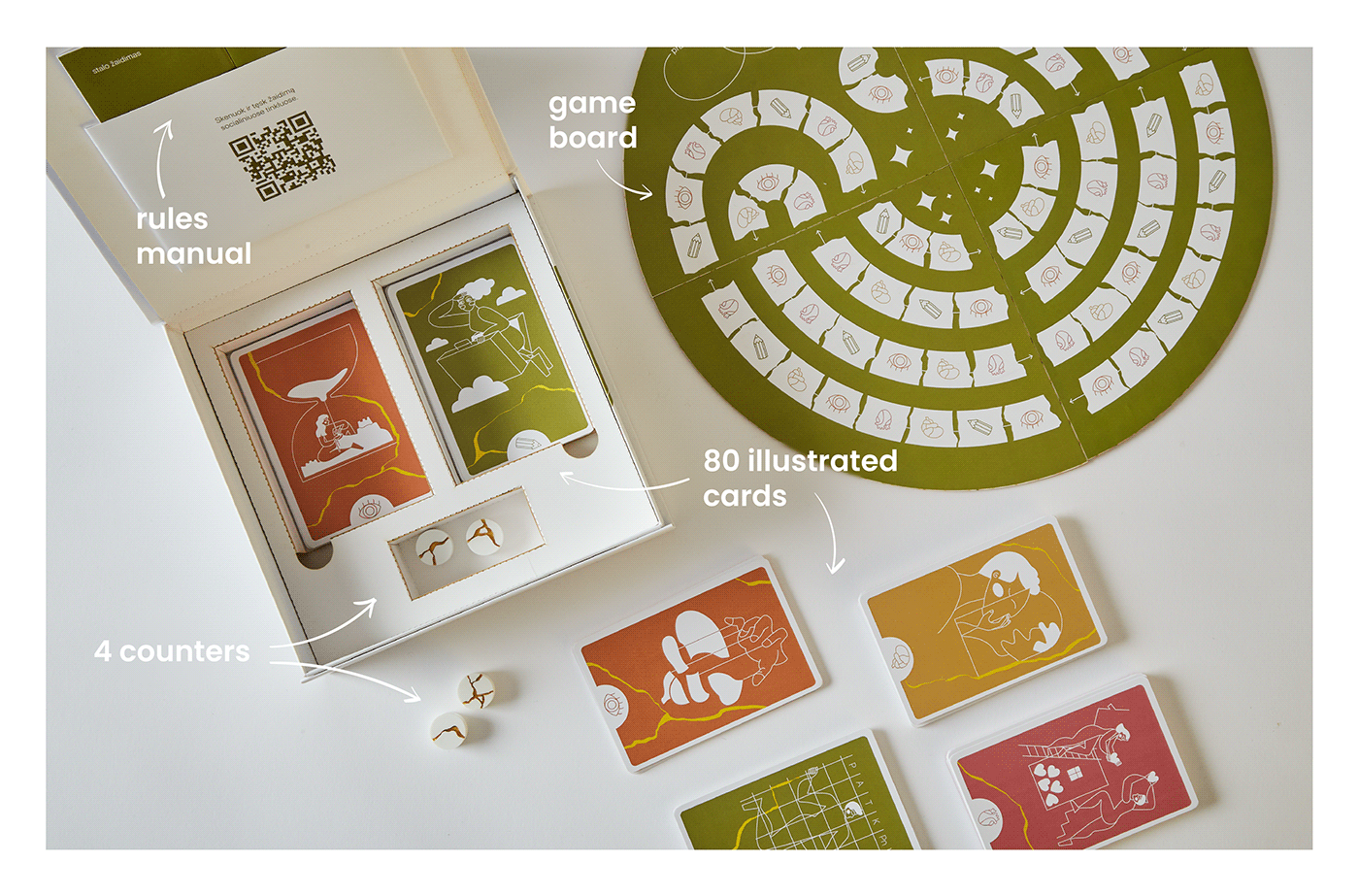 board game card game game illustrations instagram filter Kintsugi package design  pop up tabletop game therapy
