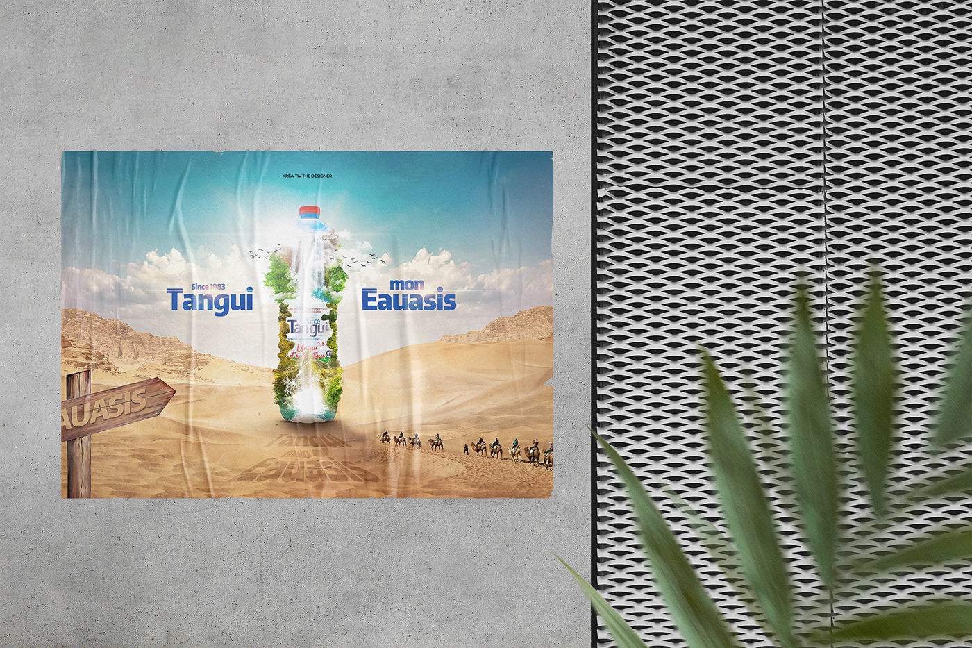 Advertising  bottle drink mineral water outdoor advertising photomanipulation photomontage print design  Social media post