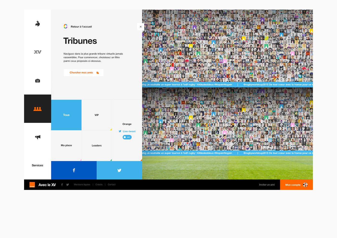 orange stadium interactive virtual birdview Rugby world cup sport artwork