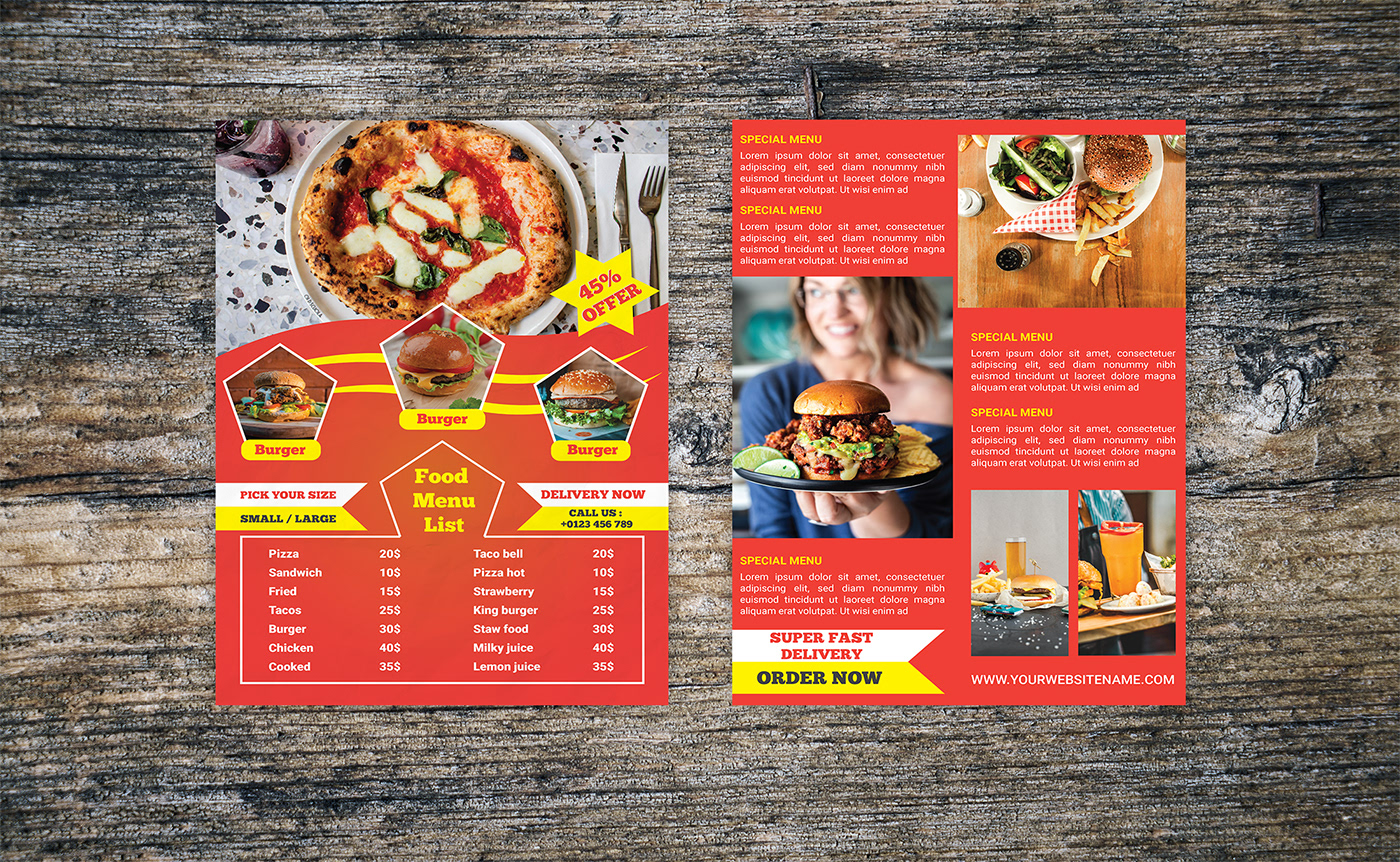 food design food flyer food menu design free download graphic design  menu menu design Mockup Restaurant Food restaurant menu design