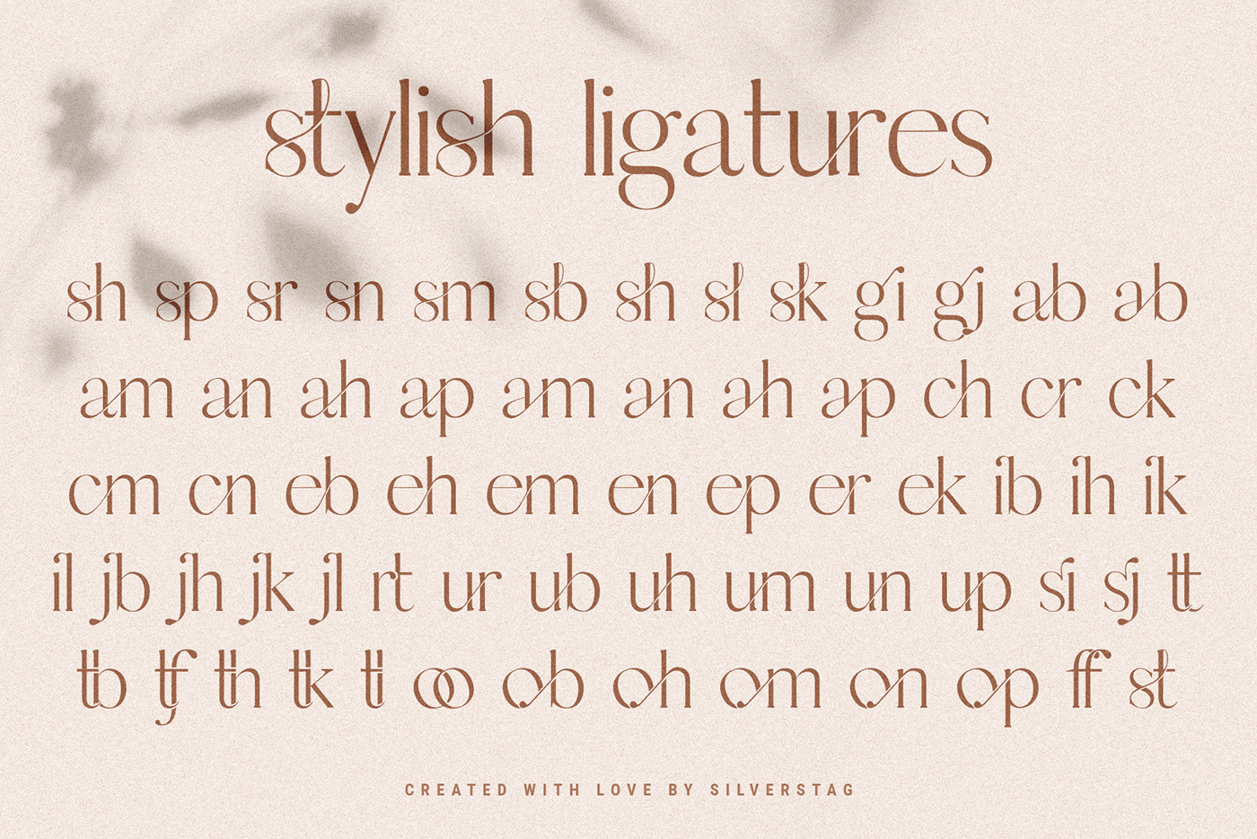 alternates creative elegant fashionable font ligature ligature font modern serif Serif Font