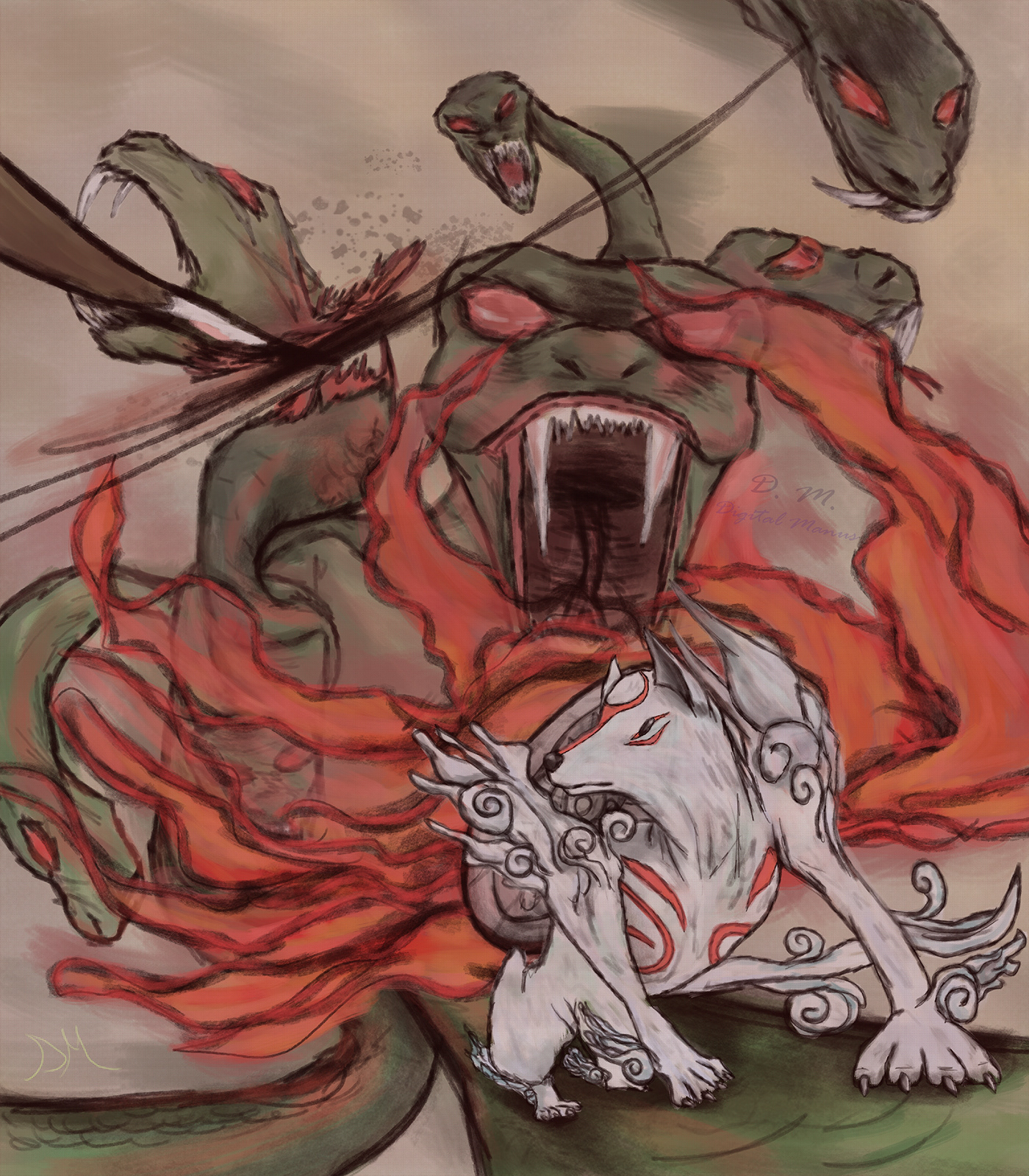 Okami Amaterasu mythology wolf Digital Art  goddess fanart digital illustration marvel set