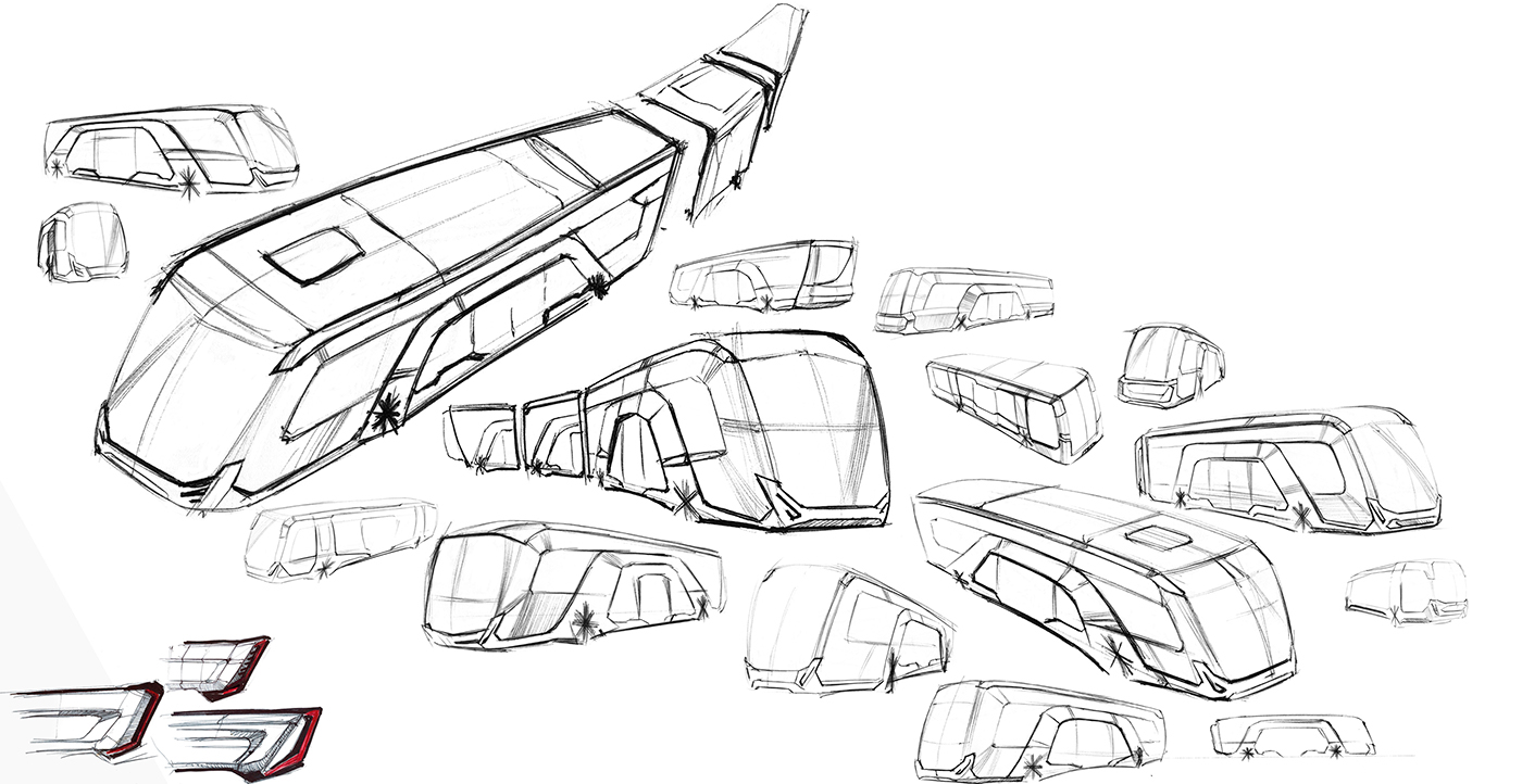 car concept electric bus Transportation Design design model city bus kamaz industrial design 