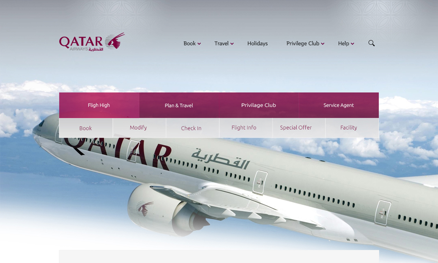 Qatar Qatar Airways Qatar Airlines airline Travel UI ux interface design experience design Airways Airline website