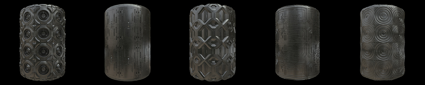 Scifi HardSurface tileable 3dmodel texture displacement environment assets ornament