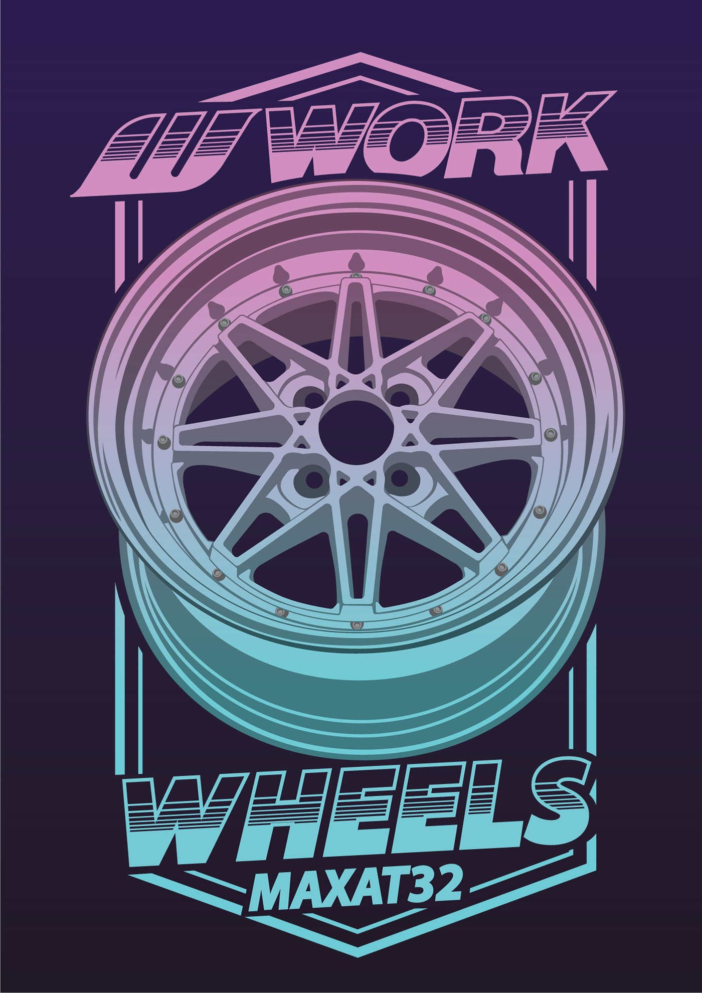 Work  wheels equip Rims stance dropped 80s neon Retro dope