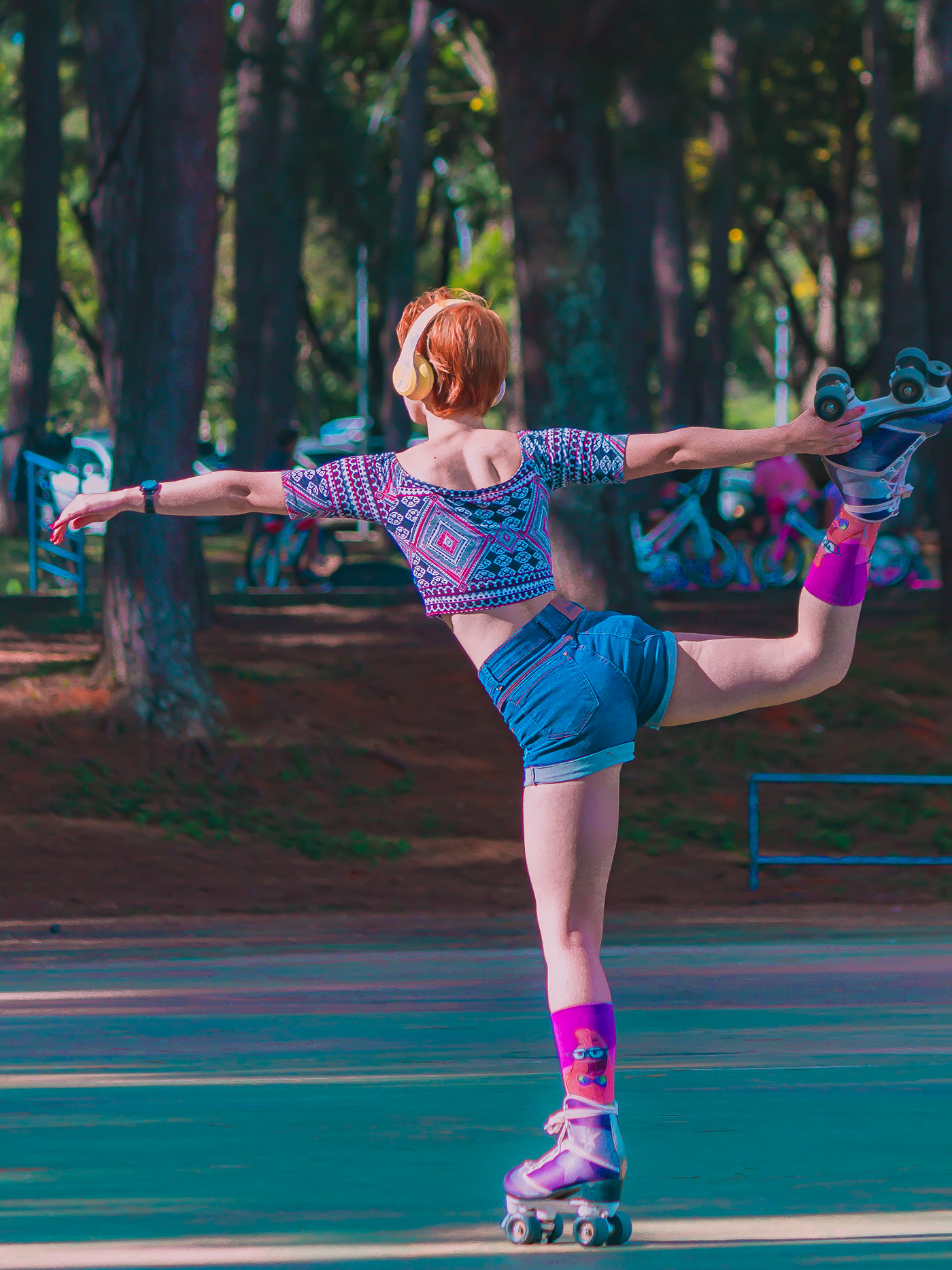 girls model patins Photography  portrait redhead roller rollerblades skate Street