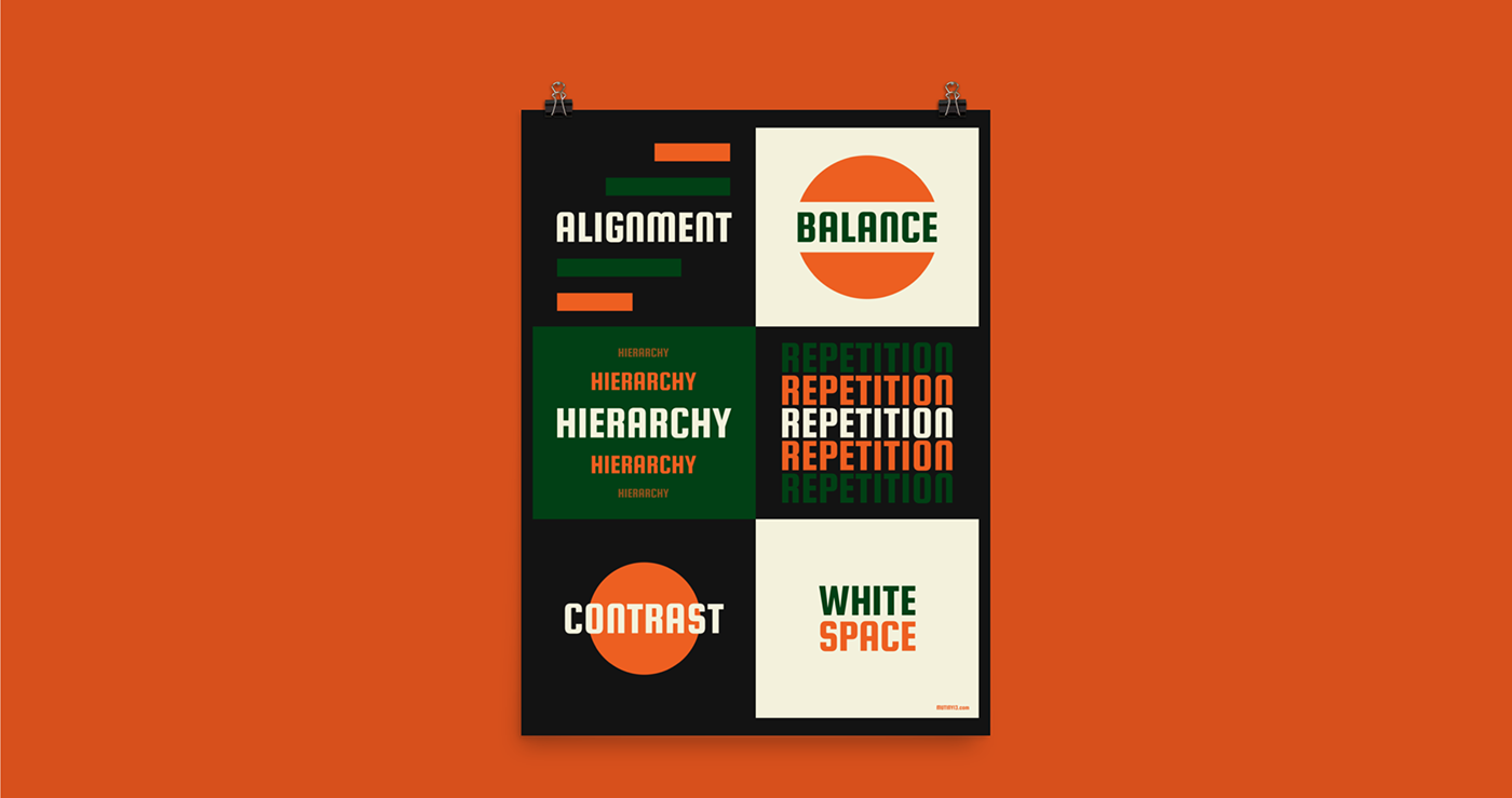alignment balance contrast design principles graphic design  hierarchy icon design  Poster Design Repetition white space