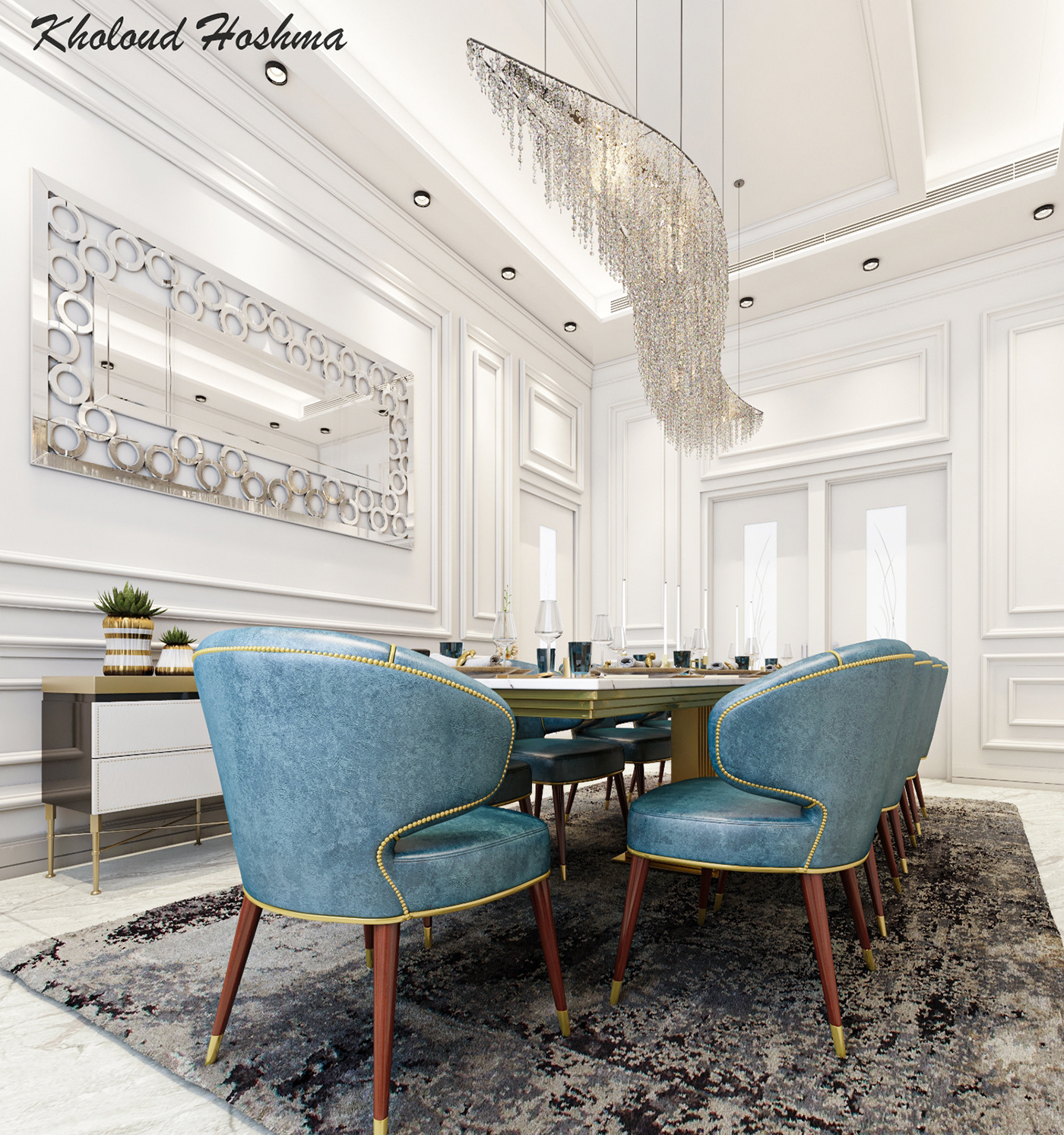 luxury elegant modern architecture interior design  Render 3ds max vray