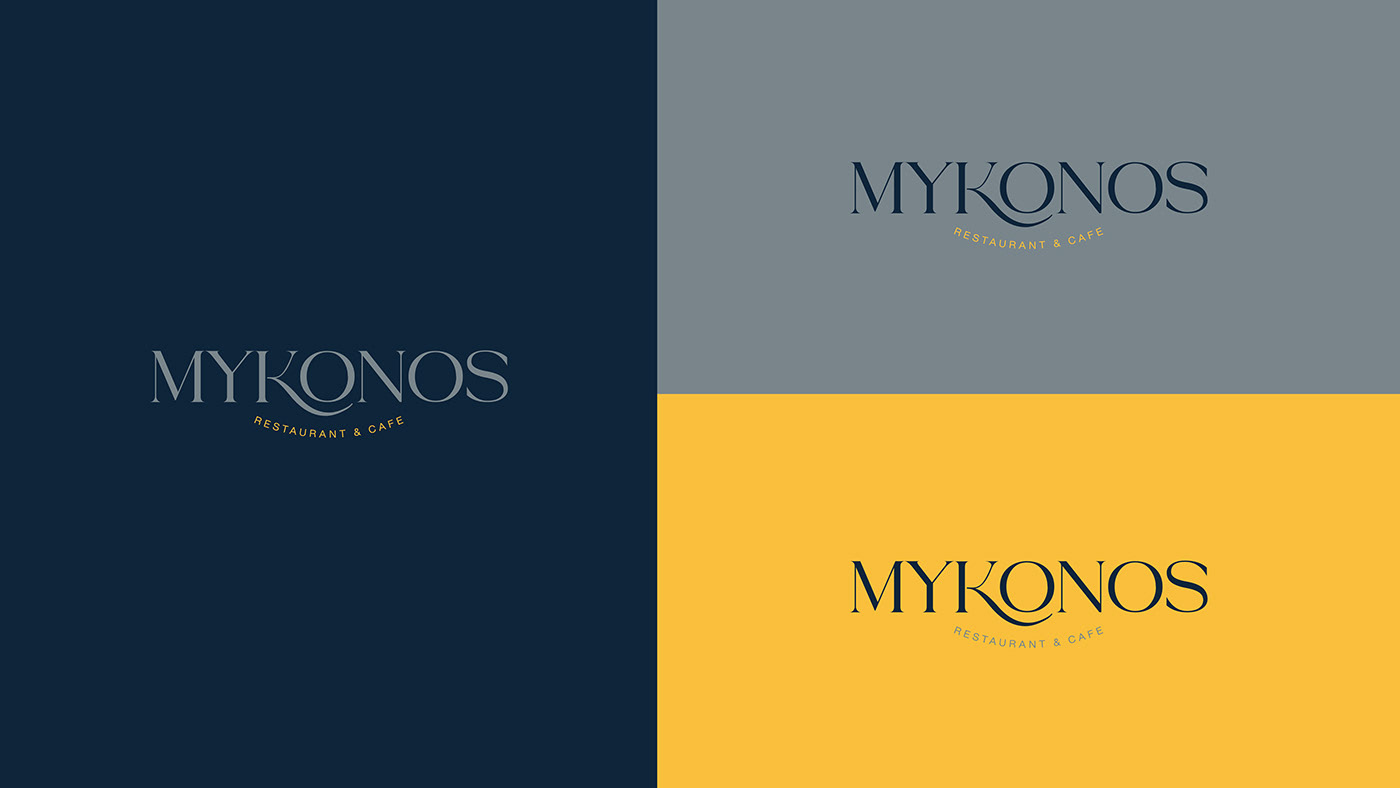 Mykonos Greece Logotype Day night breakfast