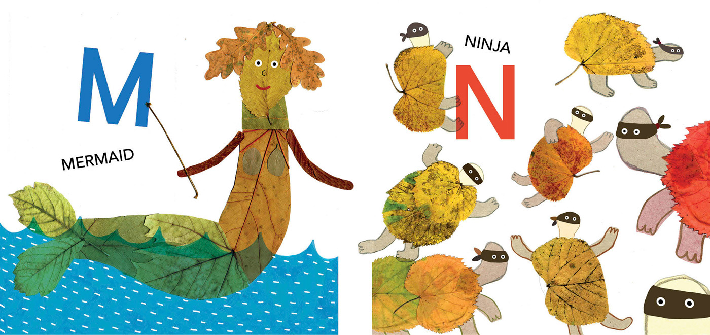 Alphabetic book ABC childrens book ILLUSTRATION  collague kids illustration publishing   Design Book art kids characters
