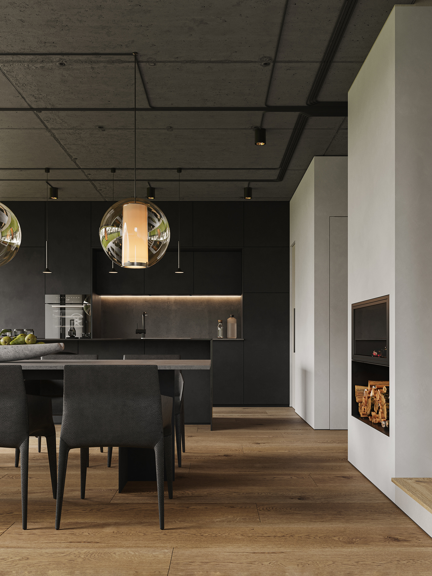 3ds max 3dsmax corona corona render  Render interior design  design living room kitchen photoshop