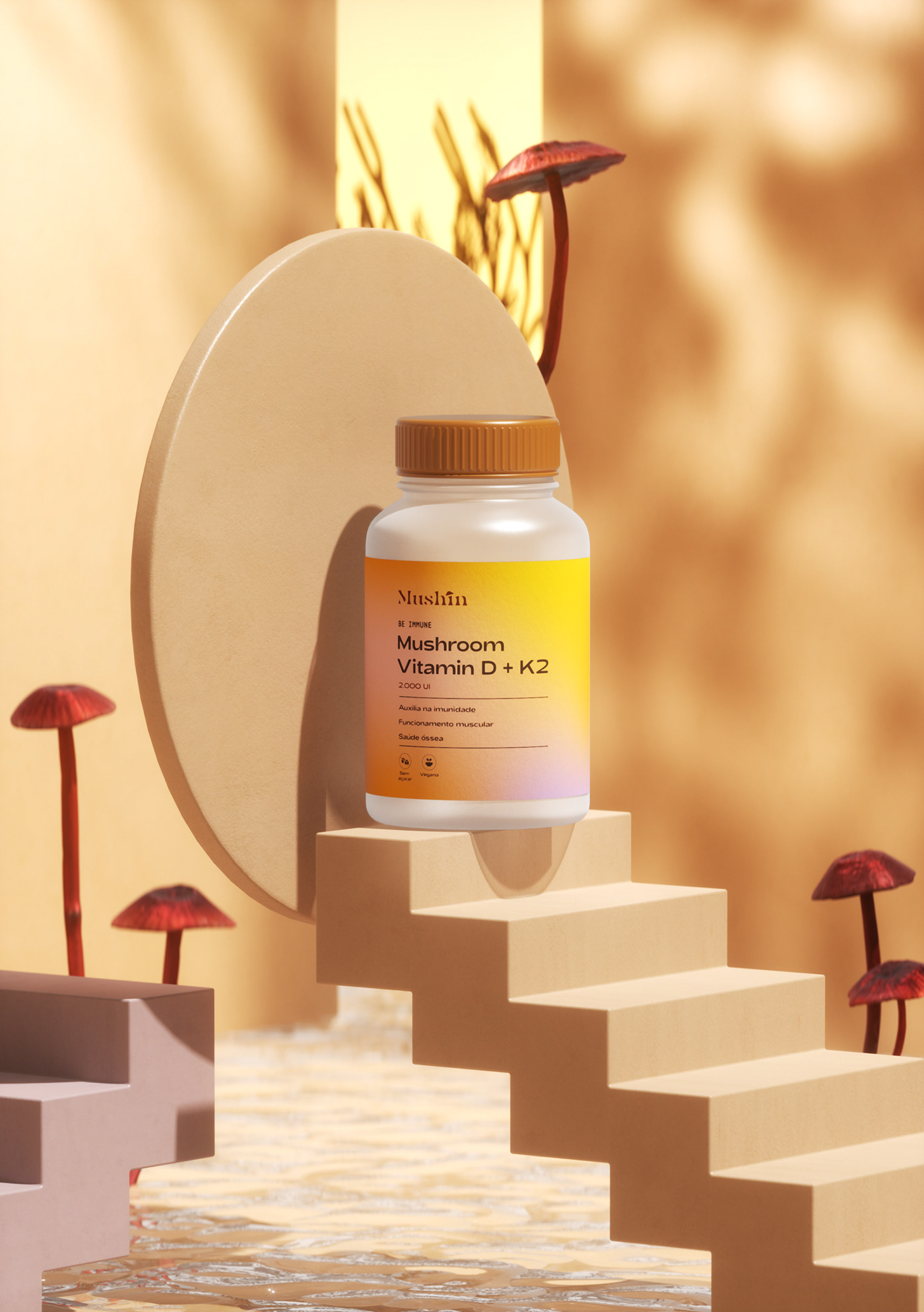 branding  mushroom vitamin supplement vitamins Wellness Health medical botanical packagibg