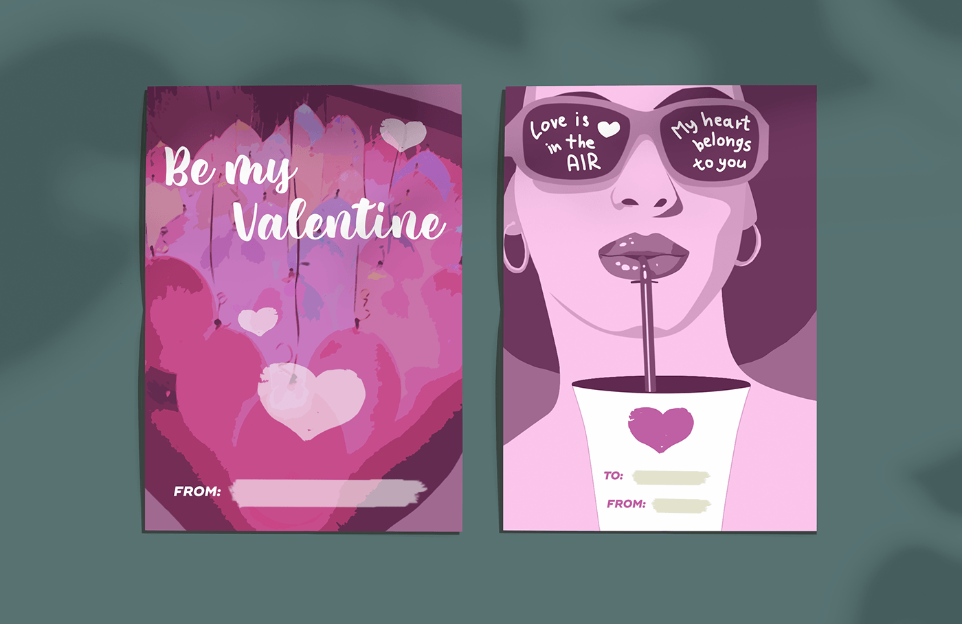 Valentine's Day valentine card cards Cards design graphic design  print design  Valentine's prints