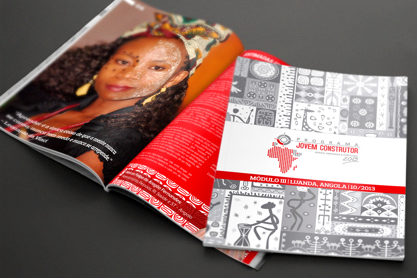 Printing brochure magazine africa african print Odebrecht impresso catalogo revista estampa africana