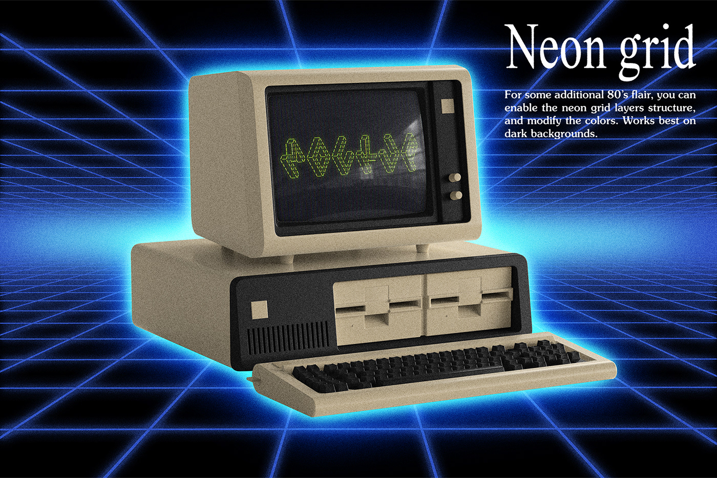 1980s computer mockup free free mockup  freebie Mockup neon photoshop mockup Retro retro computer