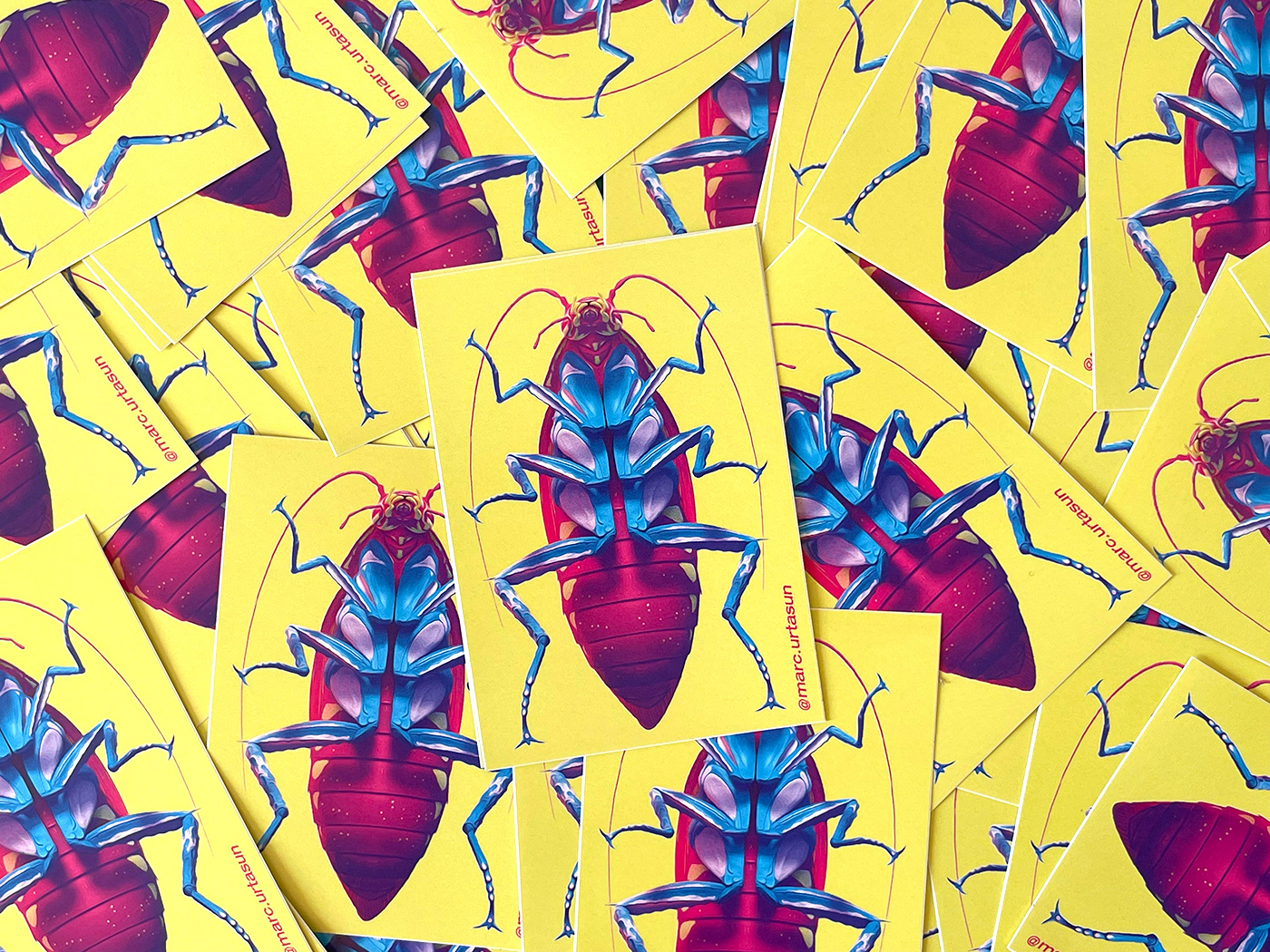beauty art print cockroach colors