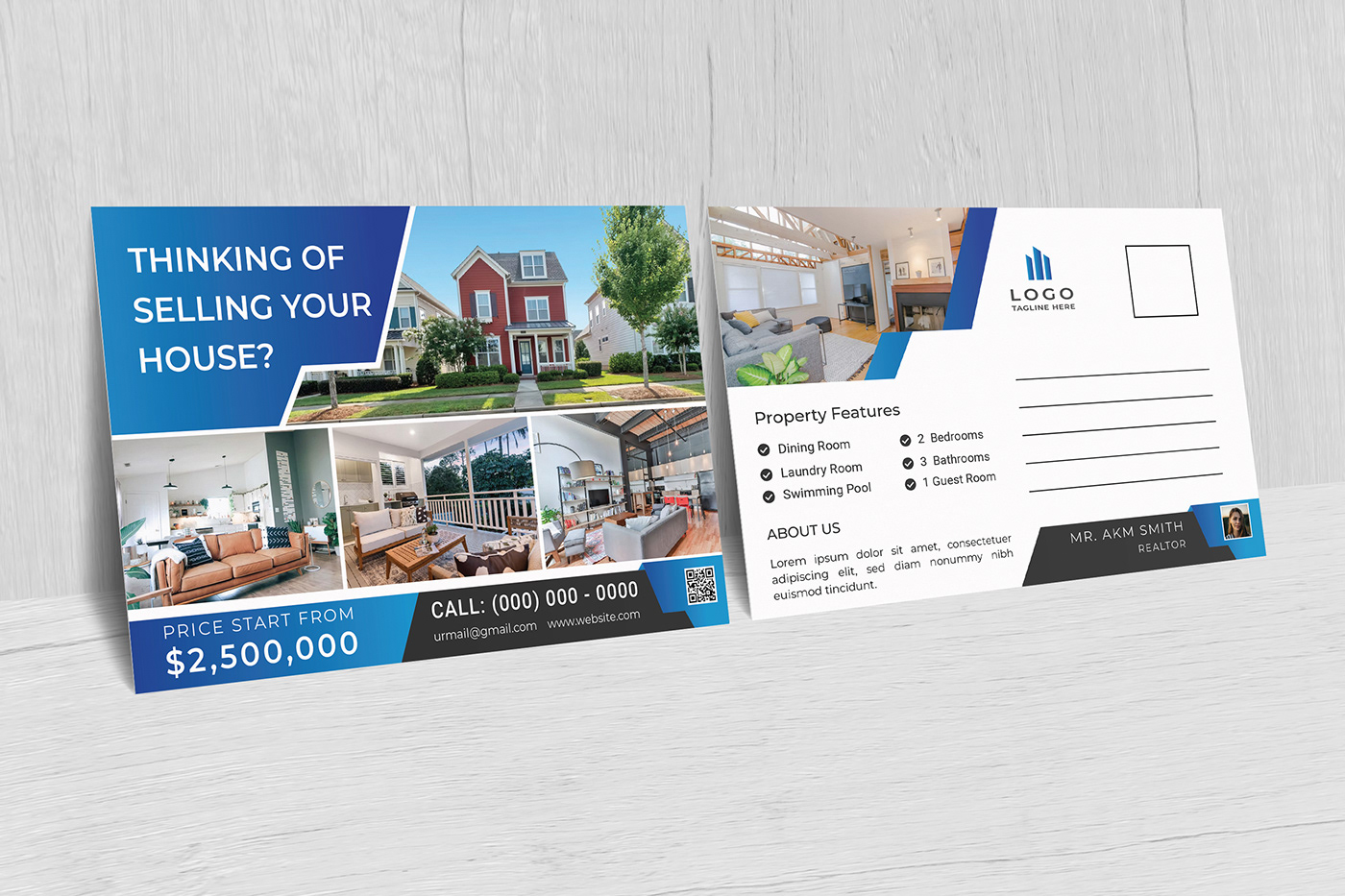 ads Advertising  banner business postcard Direct mail EDDM marketing   post postcard real estate postcard