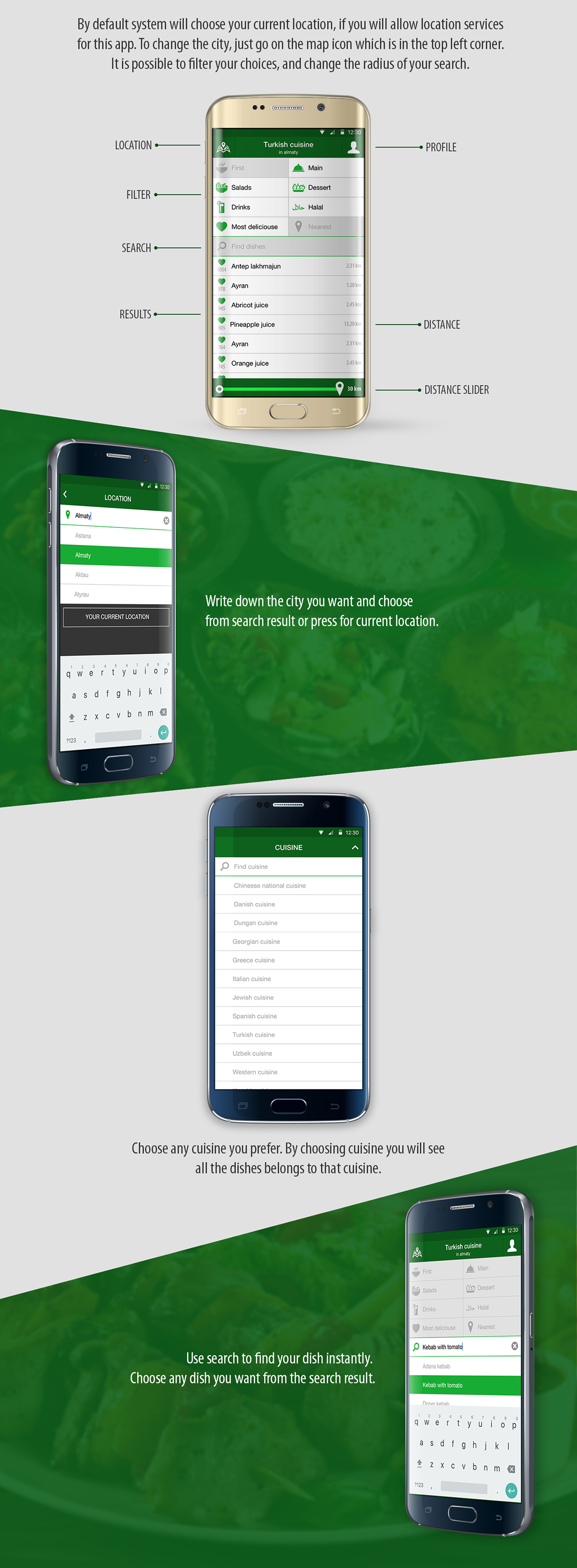 GURMAN Food  cafe app design ux UI dish restaurant android