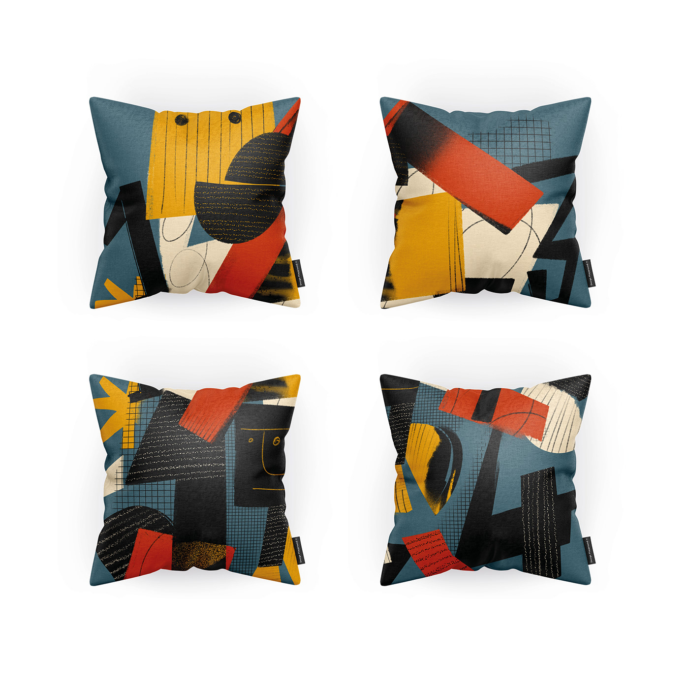 textile abstract pillow colors ILLUSTRATION  vintage Retro