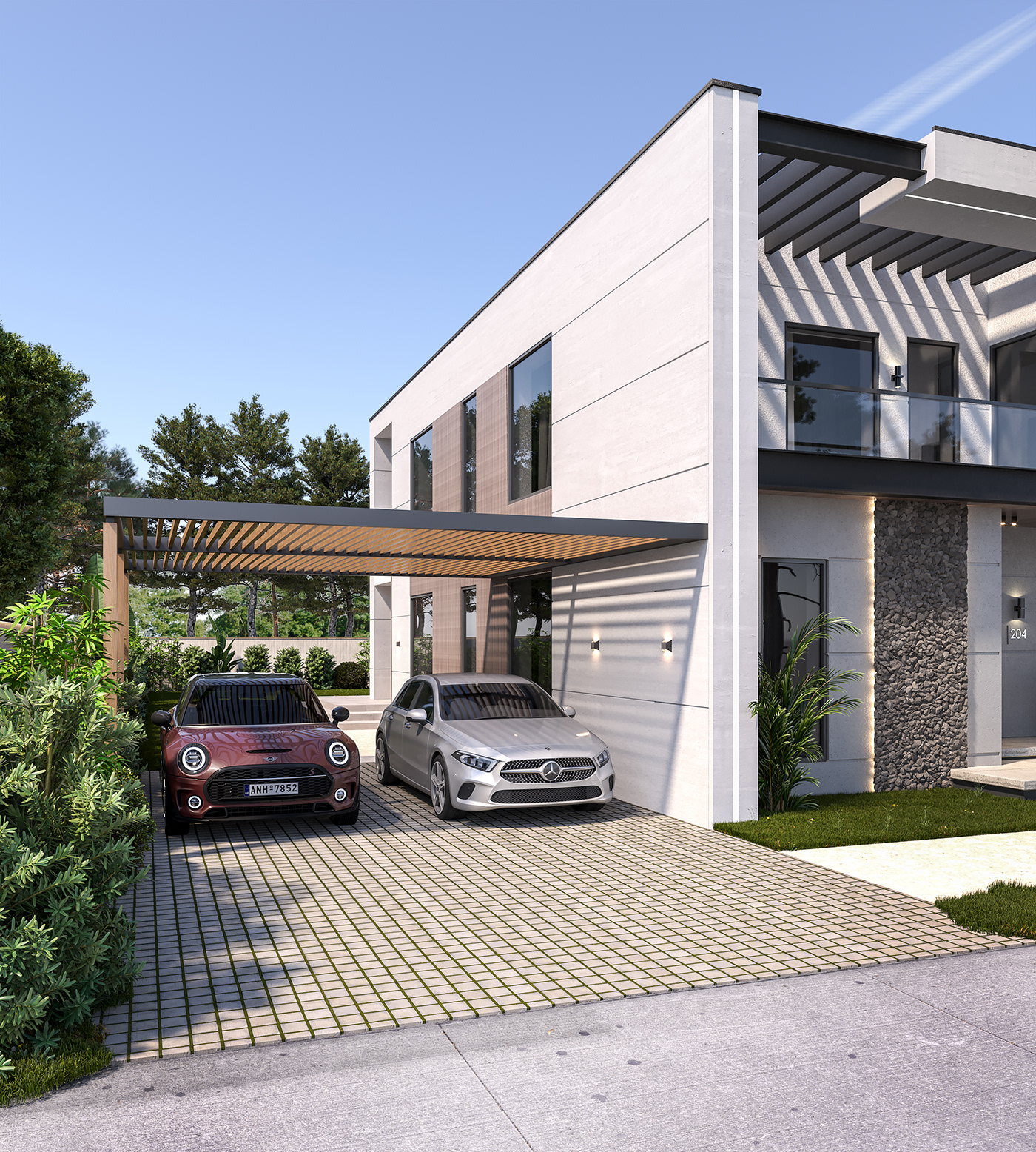 Outdoor villa design exterior Render architecture design architectural design 3ds max visualization corona