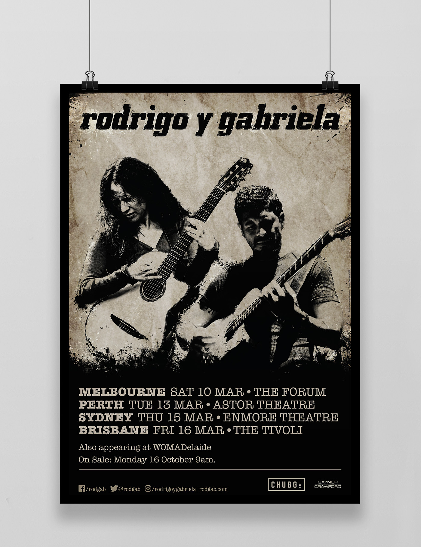 photoshop Rodrigo y Gabriela music poster Promotion band guitar Australia