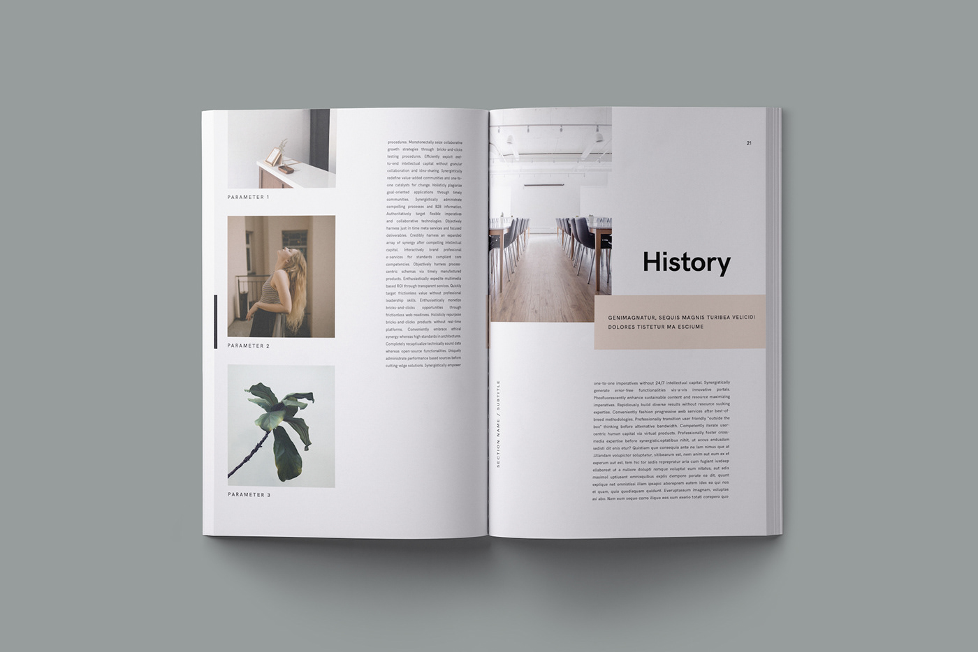 InDesign template print brochure magazine pastel minimal Layout creativemarket Stationery