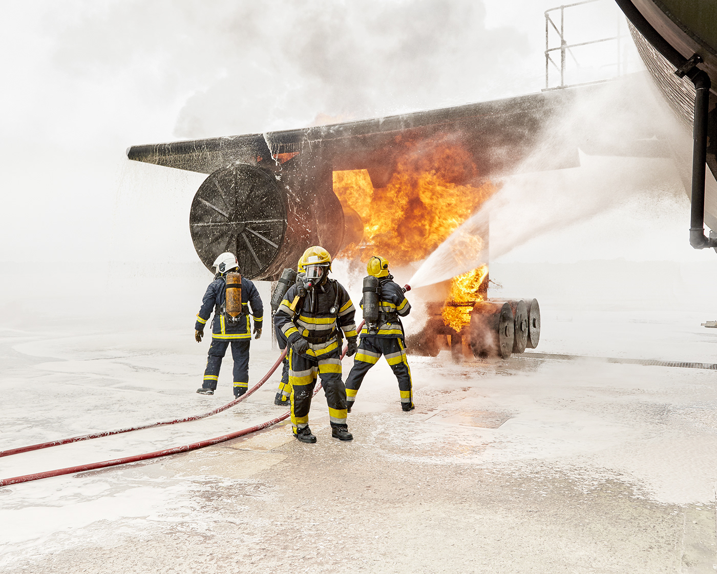 fire airport Aeroplane training flame heat water Foam industry Hero
