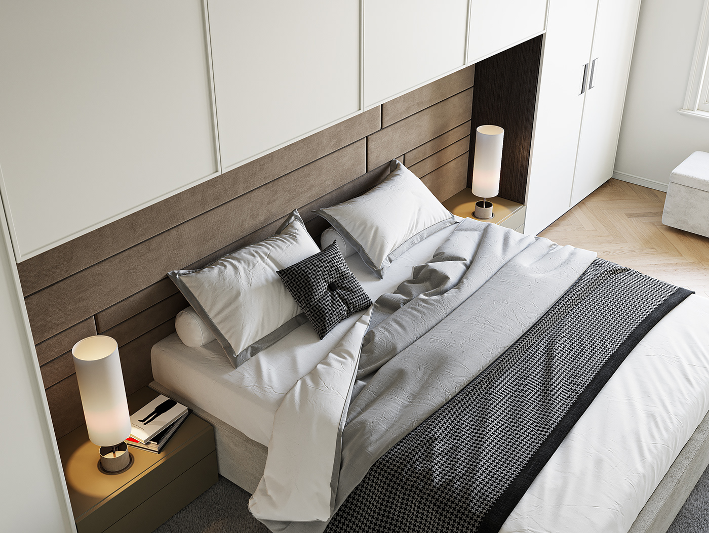 bedroom design corridor design visualization Render modern 3ds max CGI interior design  architecture corona