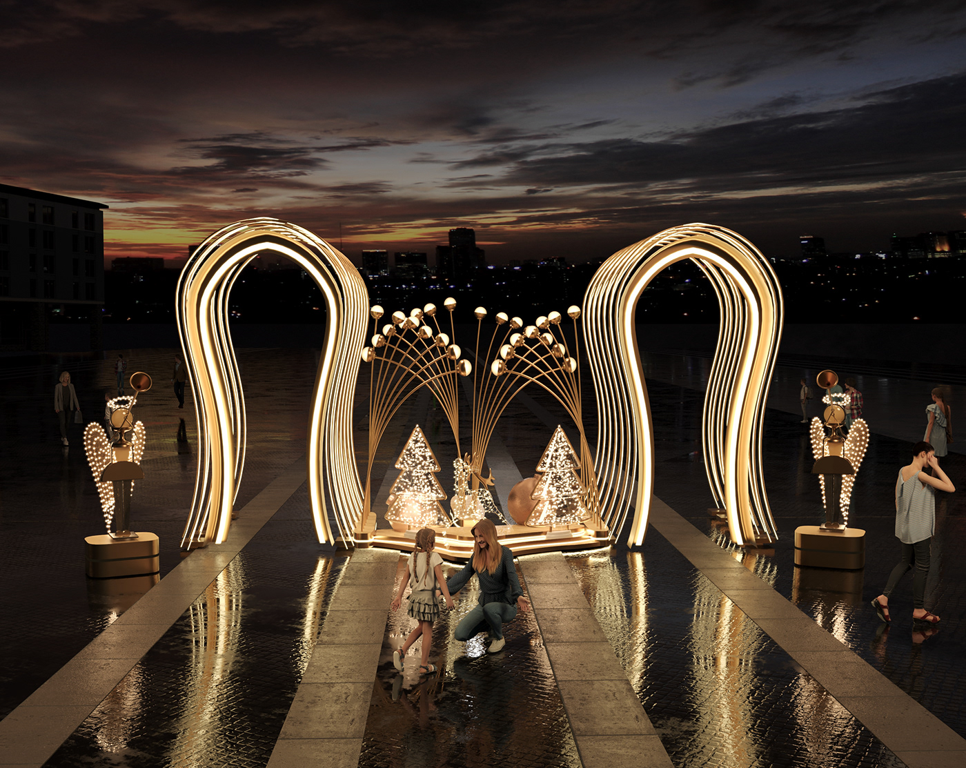 Angles Christmas Event Mall of Egypt design Musical royal vibes